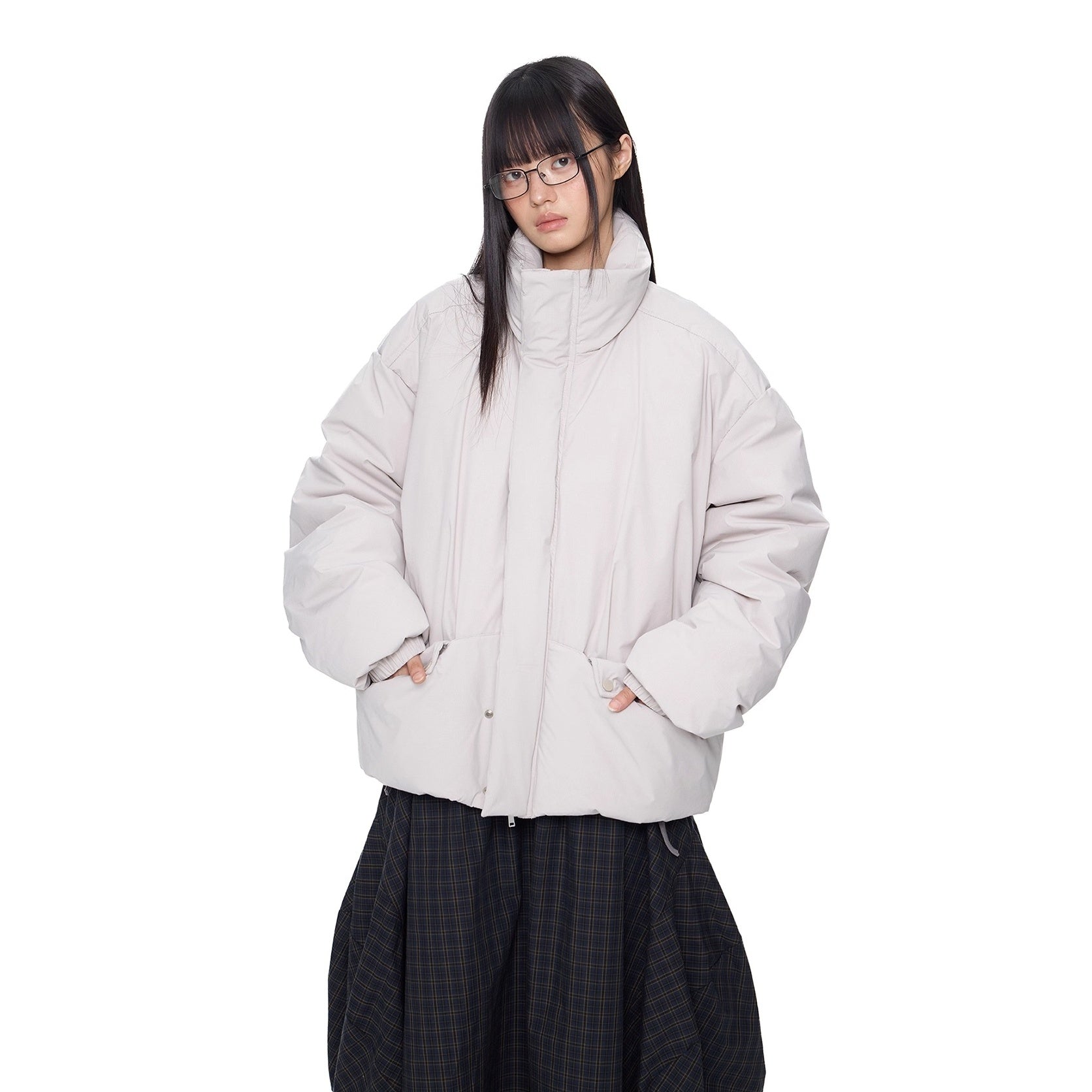 Design Pocket Stand Collar Down Jacket EZ296