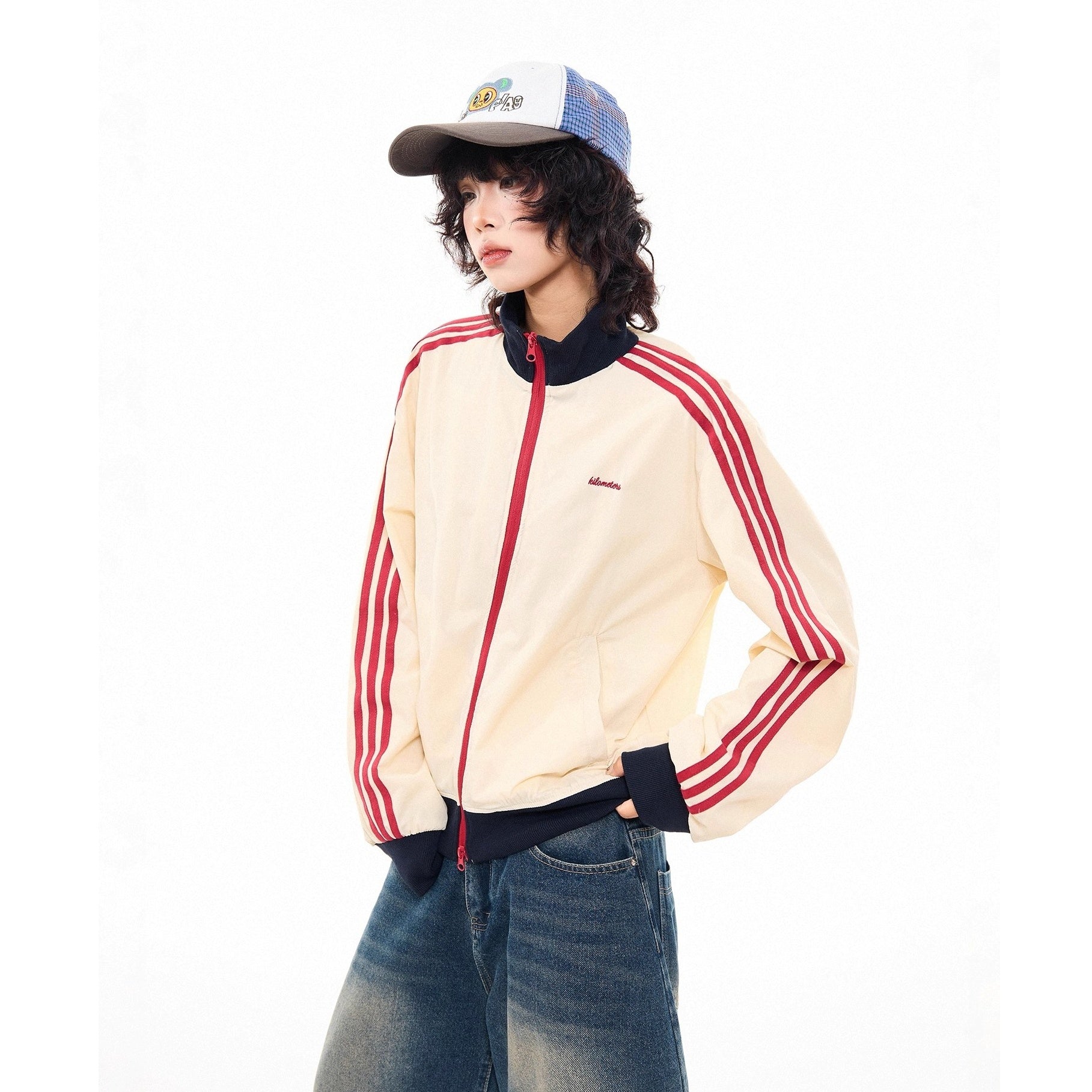 Three-bar Contrast Track Jacket MW10278