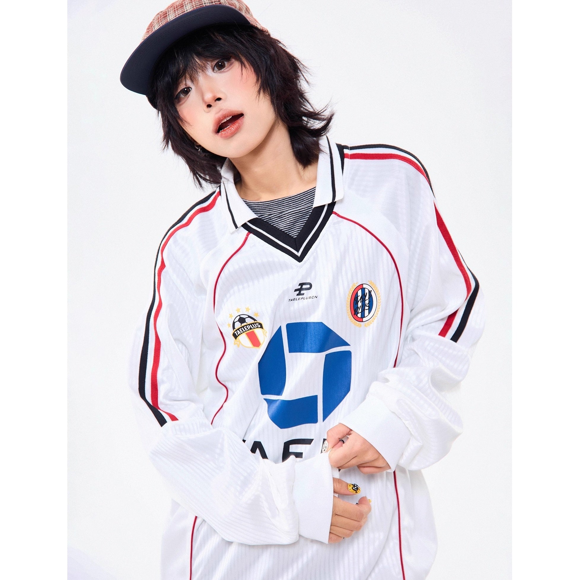 Campus Style Polo Collar Stripe Sports Shirt MW10258