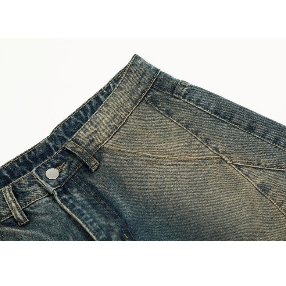 Wash Three-dimensional Deconstruction Loose Curve Jeans MW10268