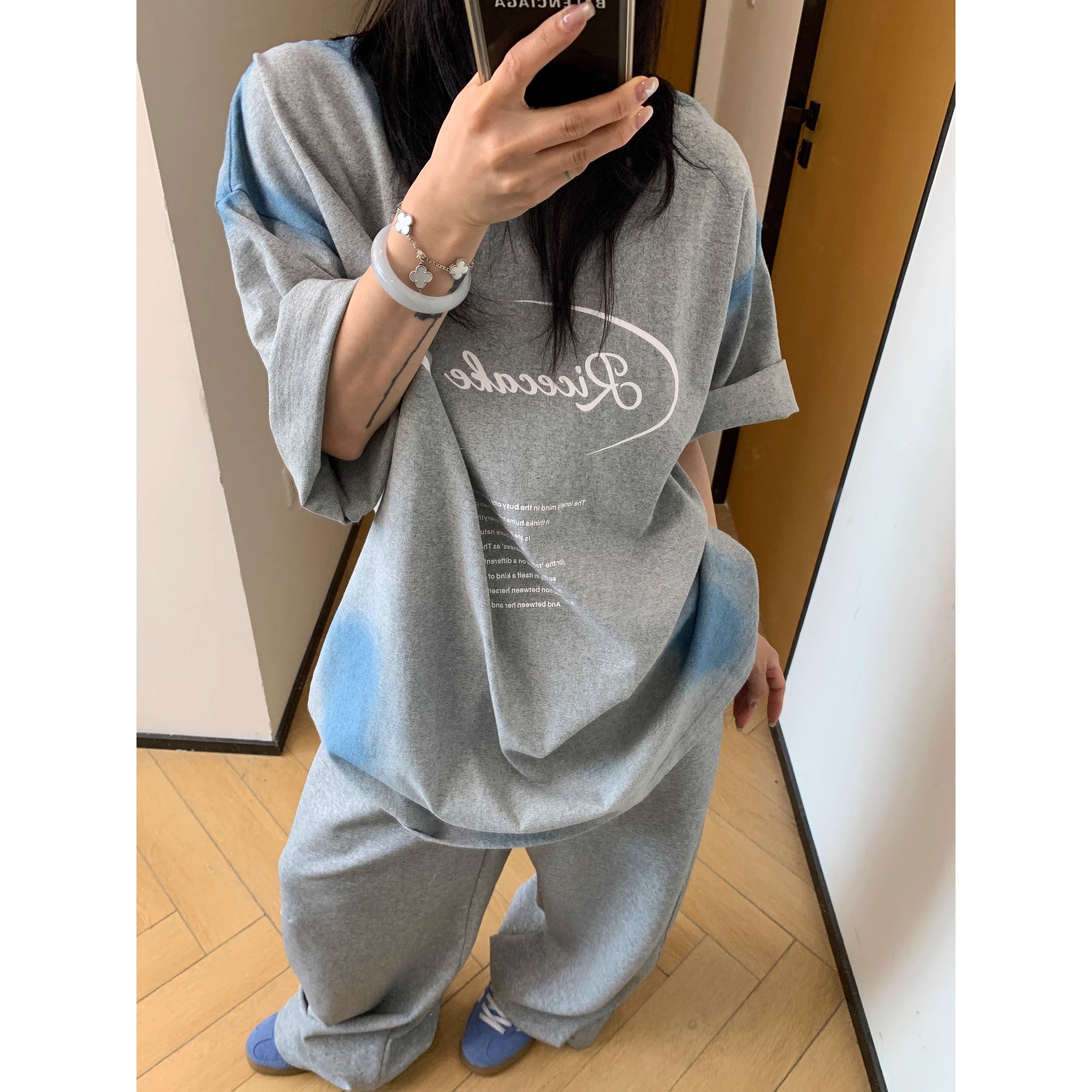 Spray Letters Print OverSize T-Shirt MW10177