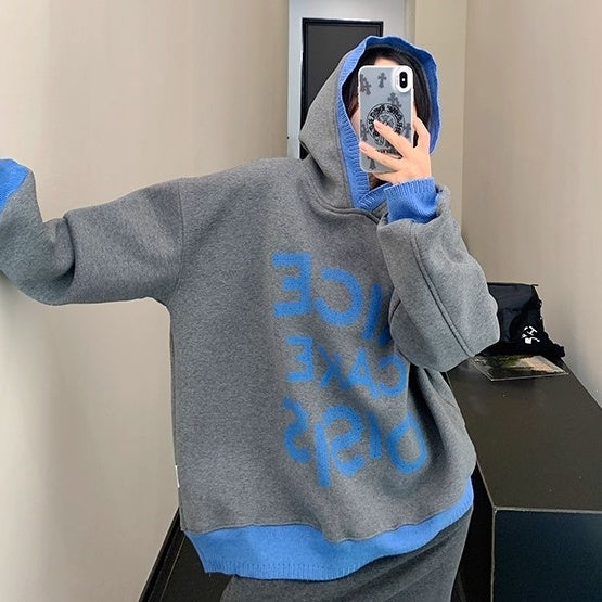 Lib Trim Design Contrast  Sweat Hoodie OS2060