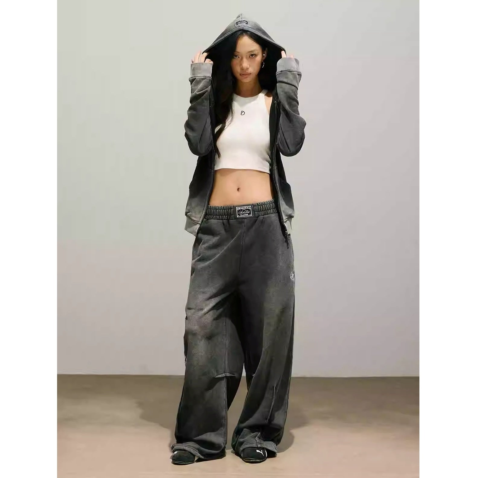 【上下別売り】Washed Embroidered Hooded Parka & Sweat Pants MW10339