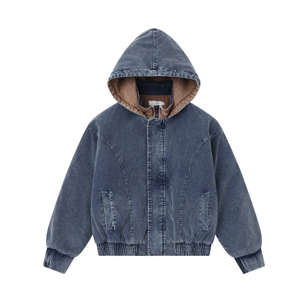 Corduroy Padded Hooded Jacket MW10306