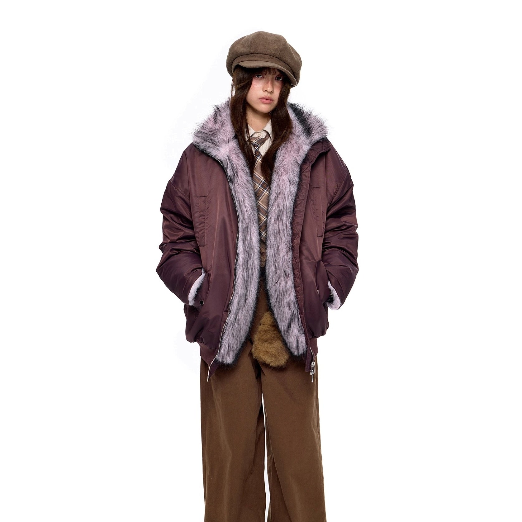 Fluffy Liner Casual Zip Jacket EZ287