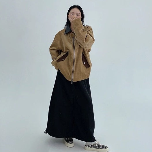 Cropped Corduroy Relaxed Zip Jacket OS2026