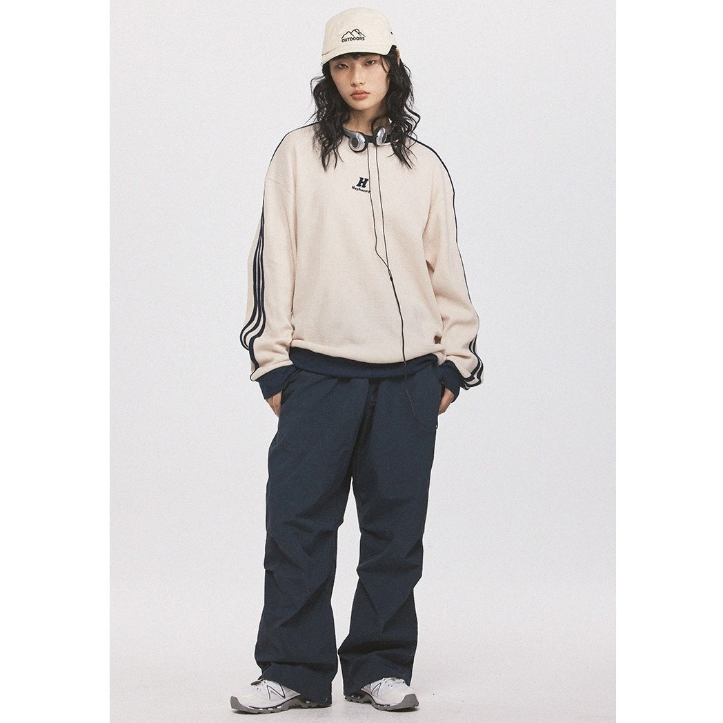 Line Sleeve Waffle Long Sleeve T-Shirt HH7001