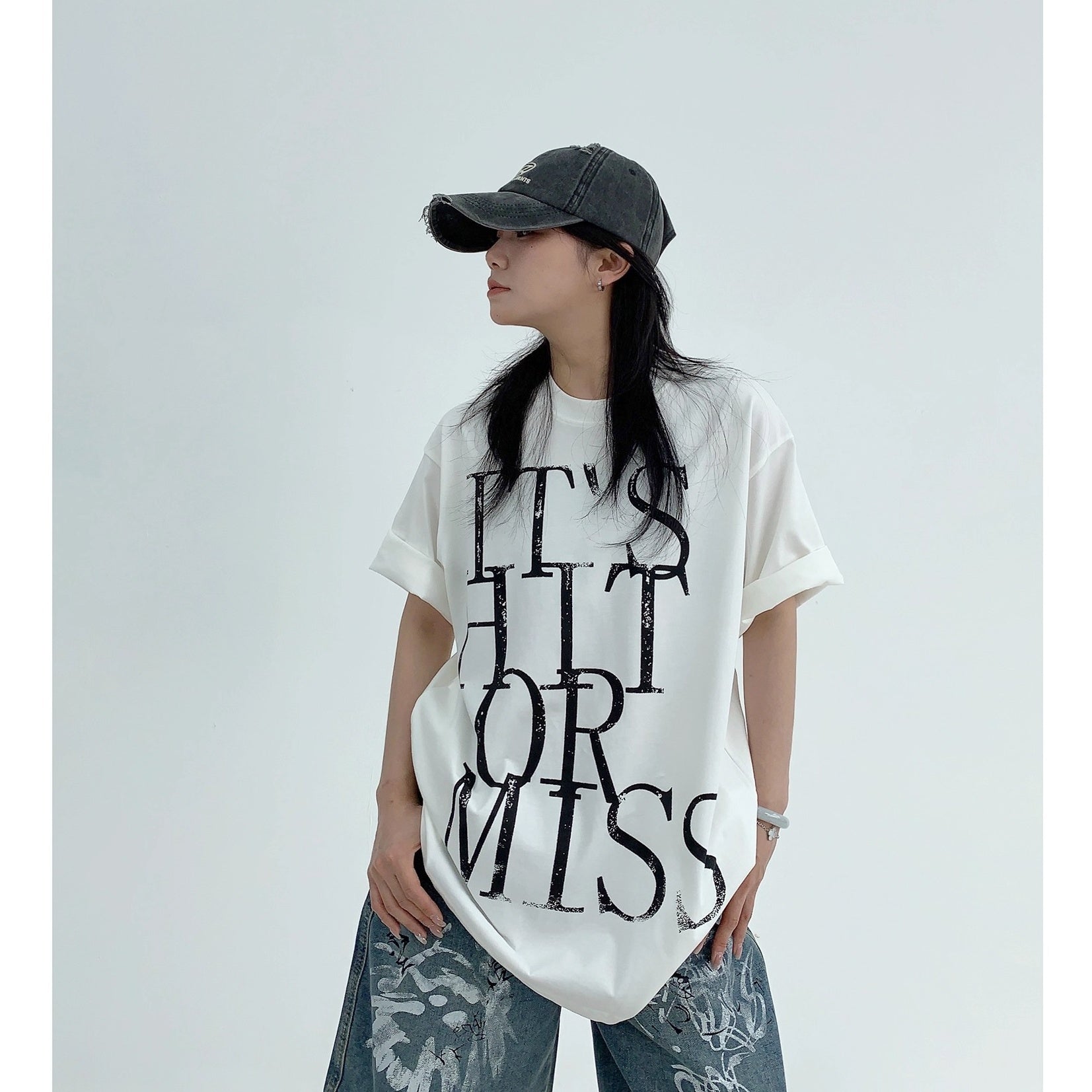 Washed Old Letter T-Shirt OS2002