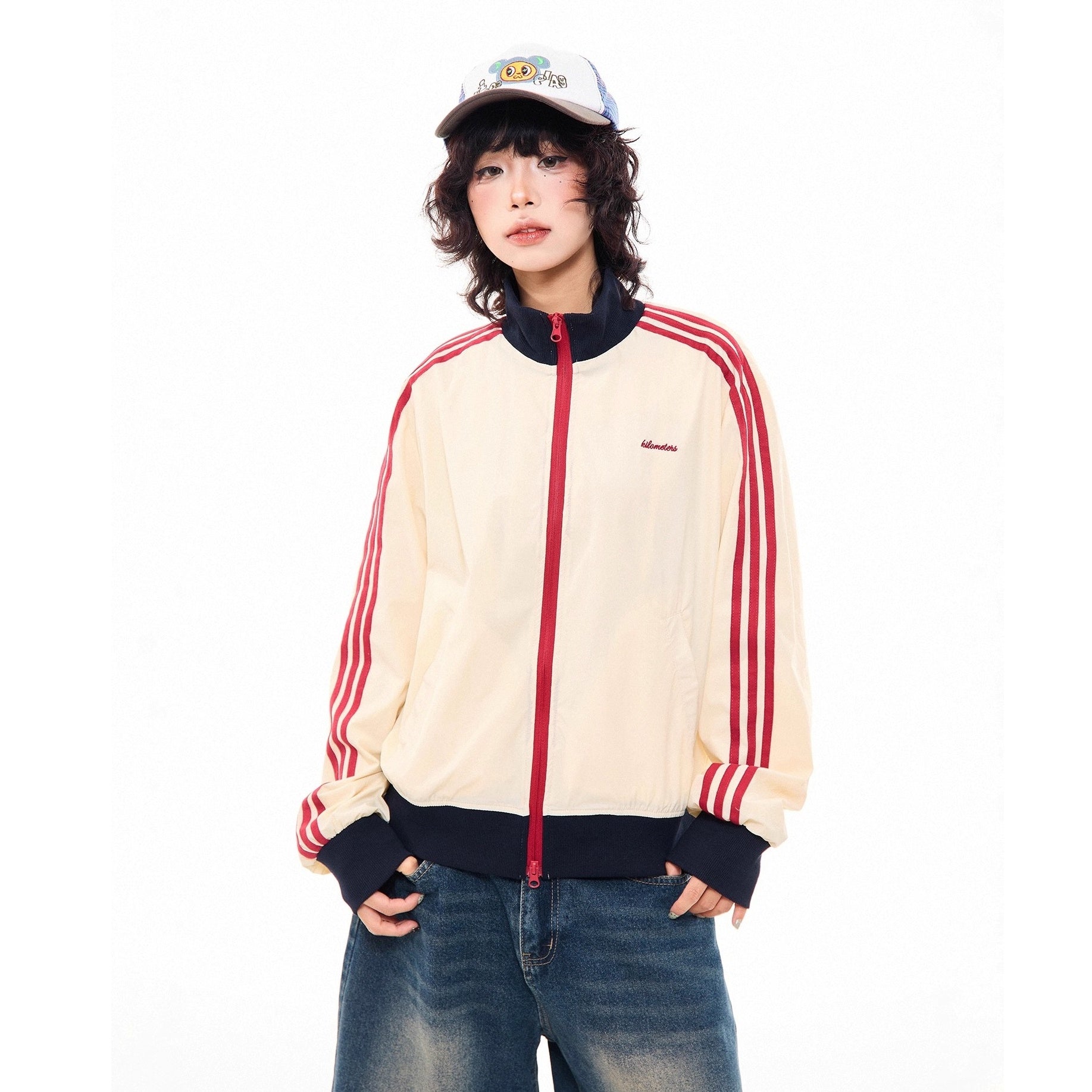 Three-bar Contrast Track Jacket MW10278
