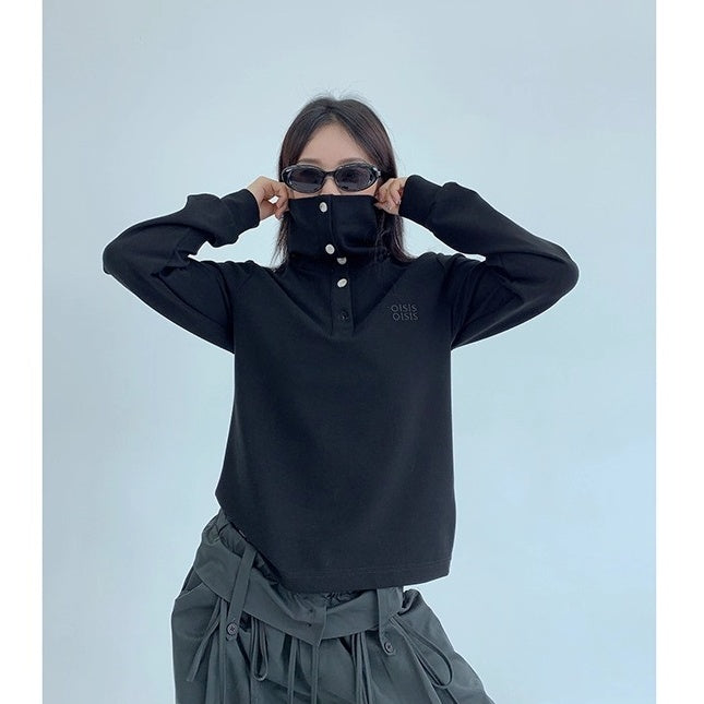 2Way High-Neck Slim Long Sleeve Cutsew OS2038