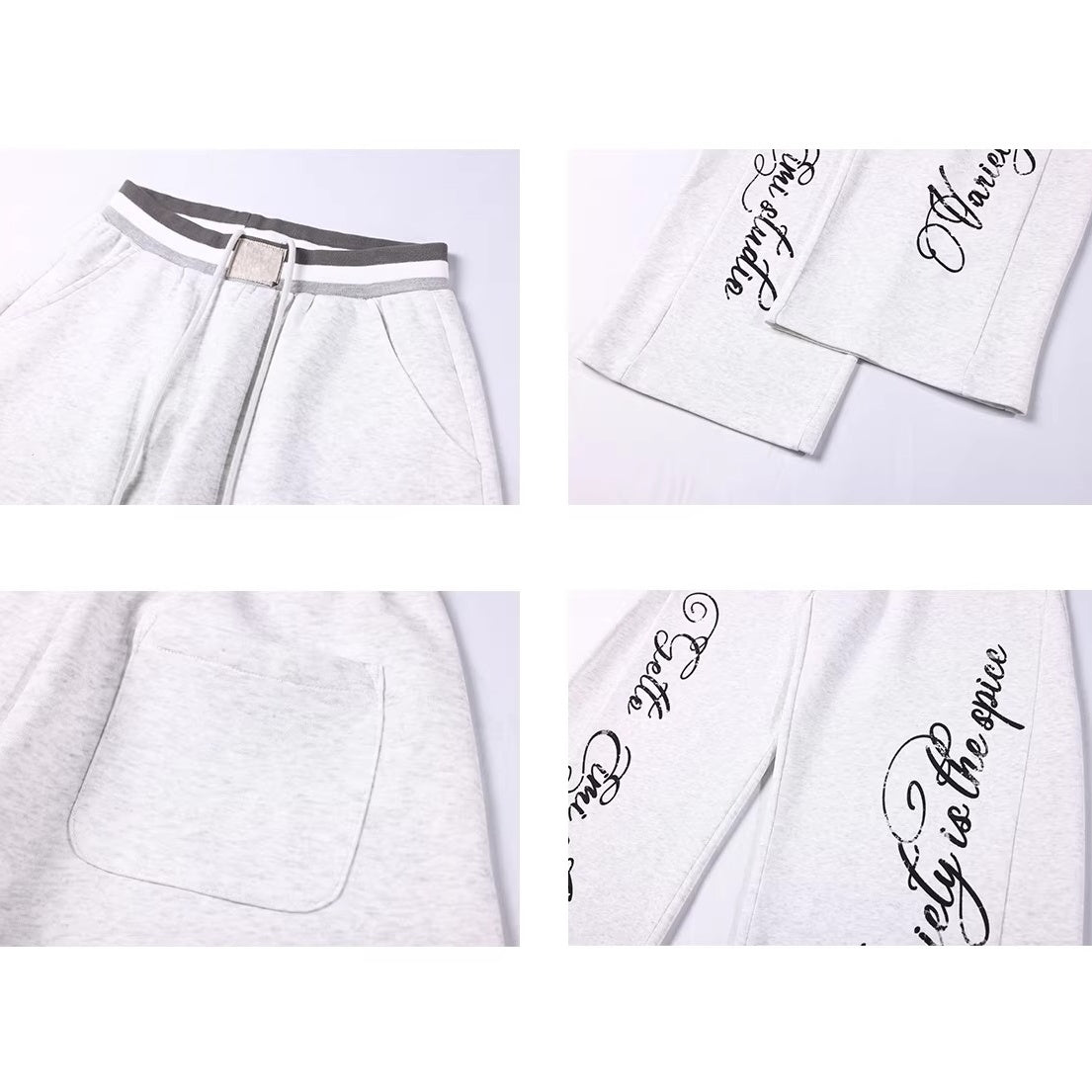 Letter Print Loose Curve Sweat Pants MW10379