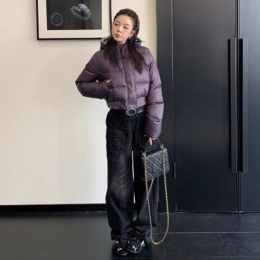 Retro Short Hooded Padded Jacket OS2071