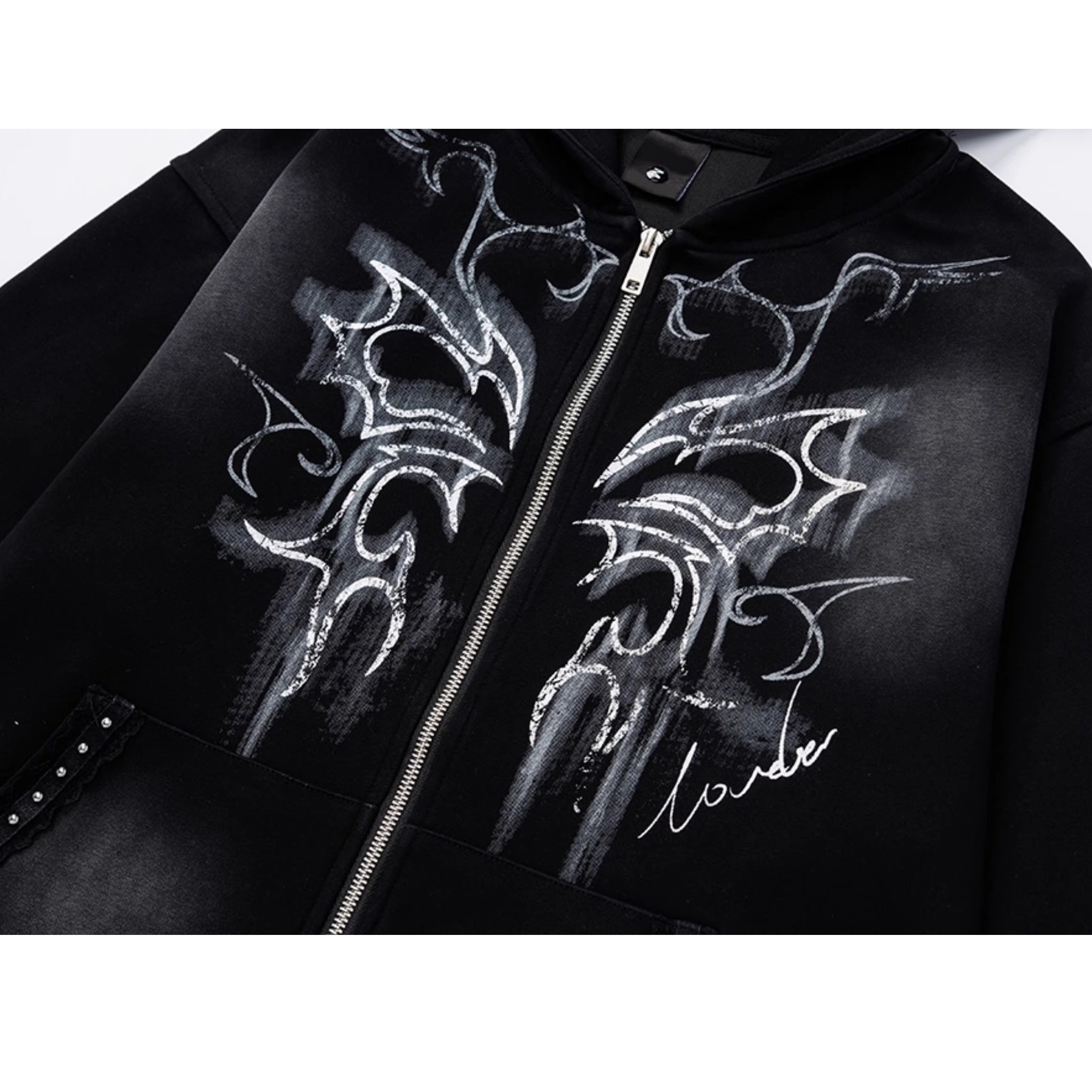 Printed Rabbit Ear Hooded Jacket VI2011