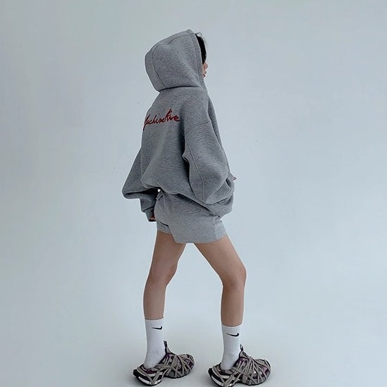 Embroidery Loose Vintage Short Hooded Jacket OS2027