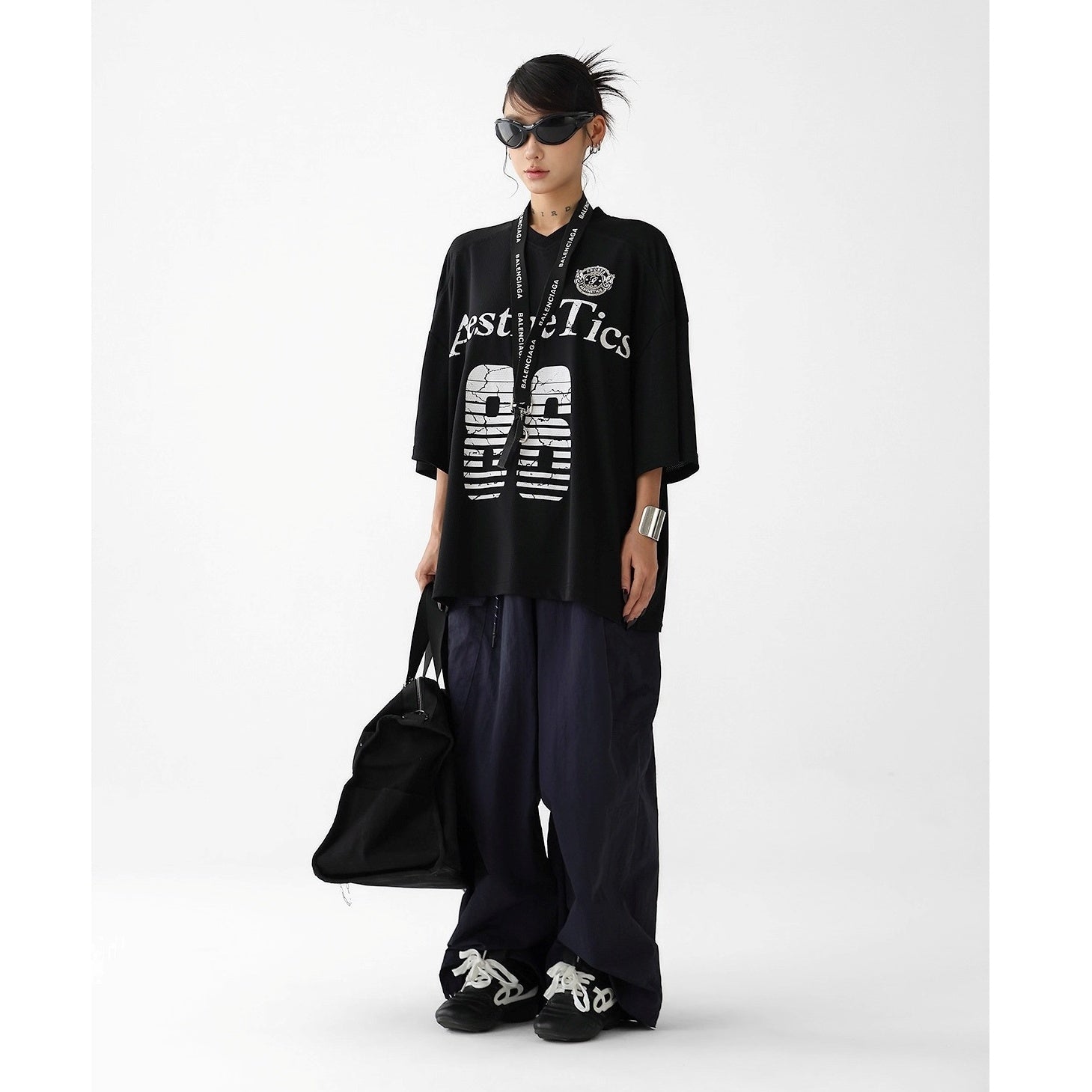 Letter Print Oversize Sports T-Shirt AC7118