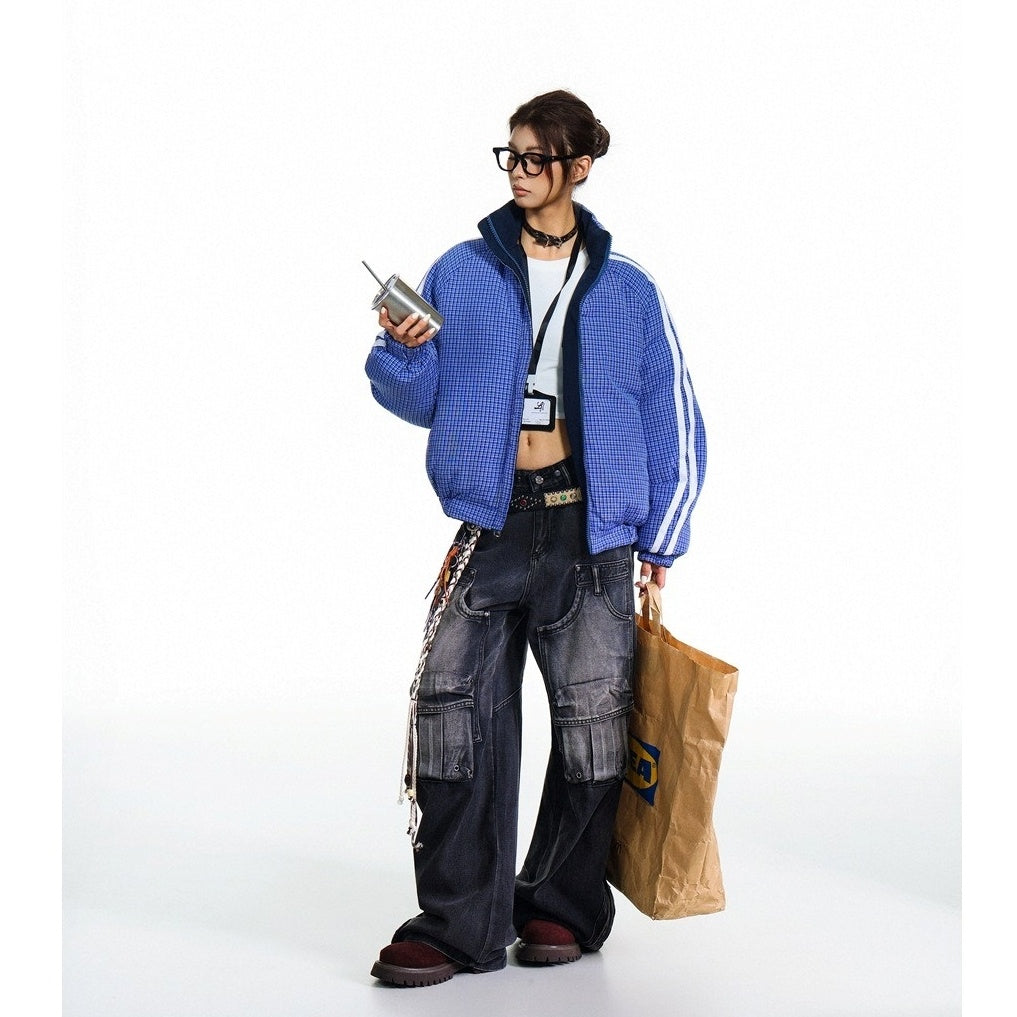 Reversible Plaid Padded Jacket MY30