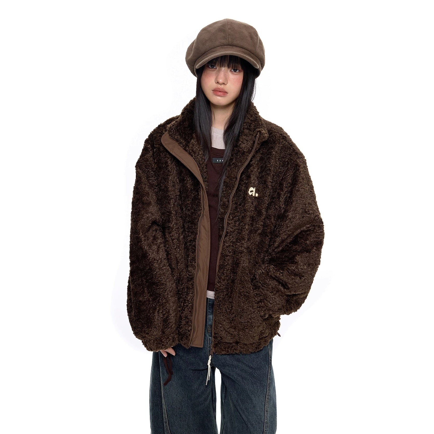 Polar Fleece Embroidered Stand Collar Jacket EZ278