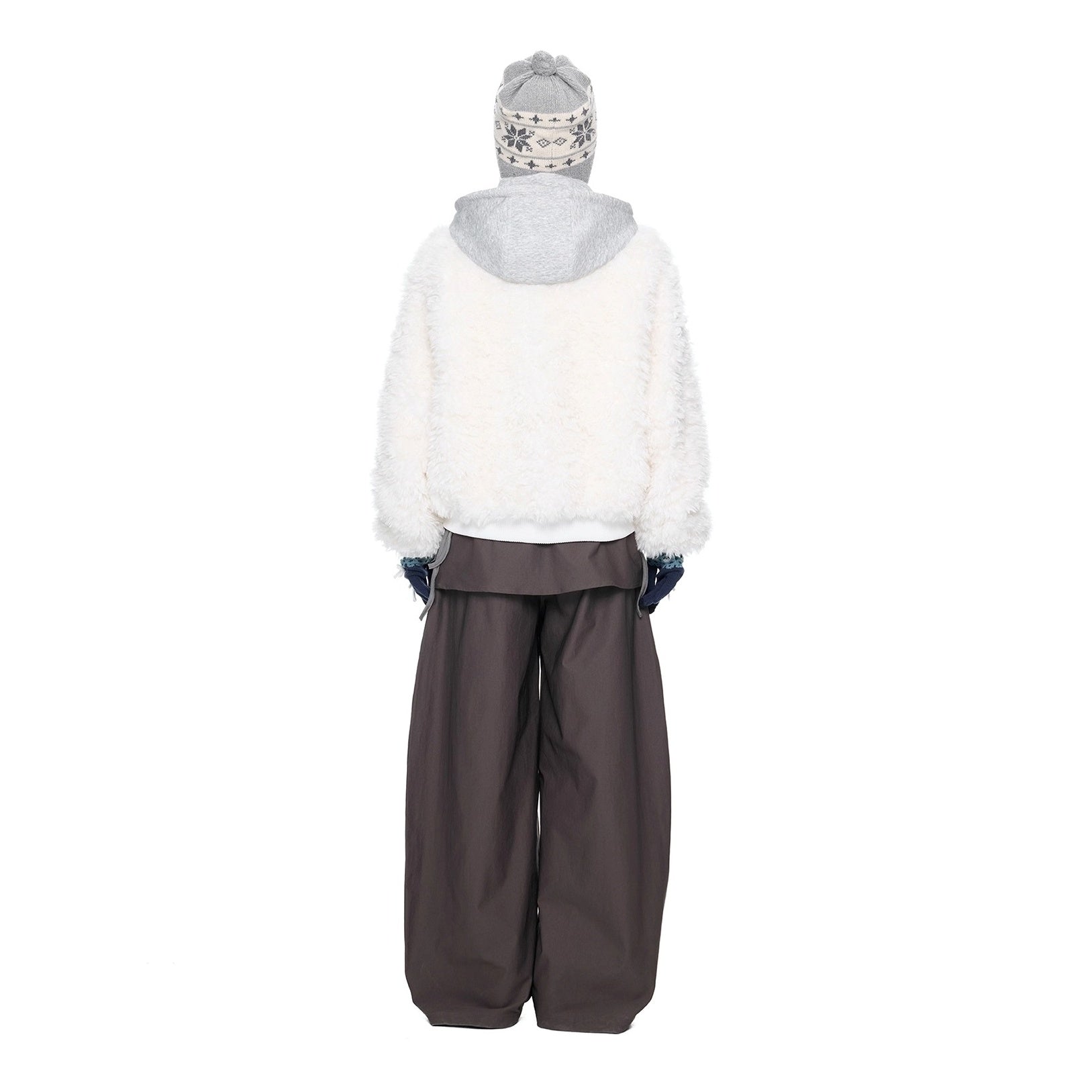 Sweat Hood Patchwork Imitation Fur Parka EZ266
