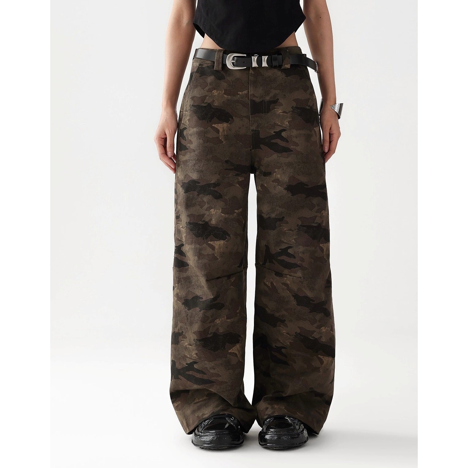 Camouflage Work Wide Straight Pants AC7122