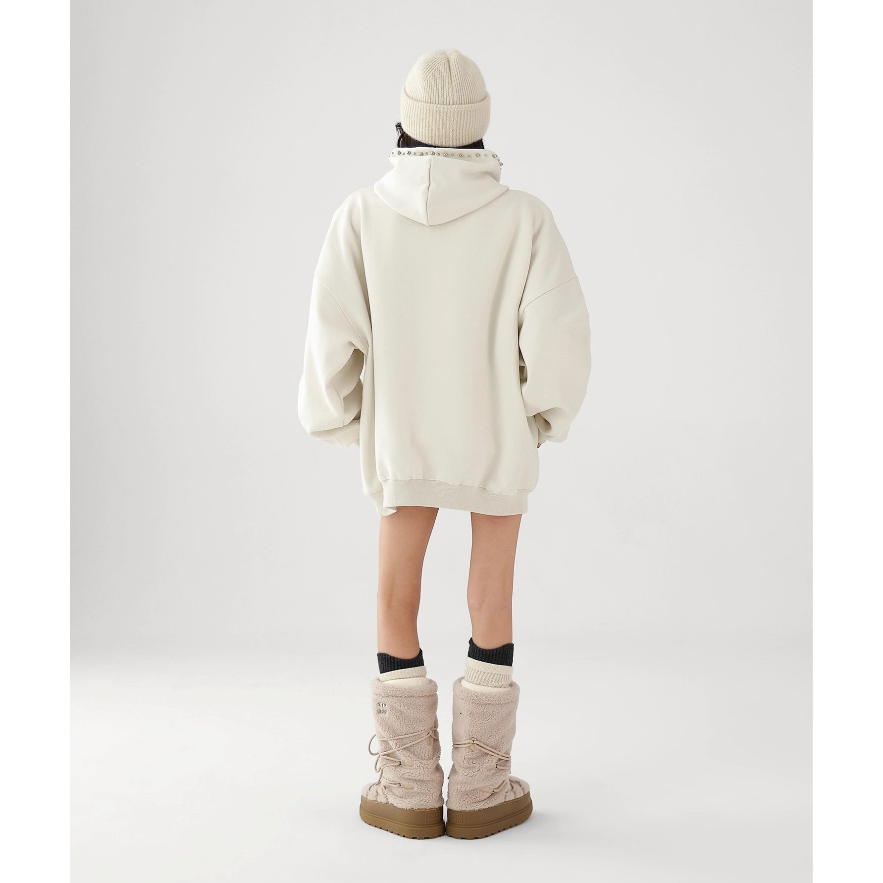 Bead Stitch Loose Sweat Hoodie AC7015
