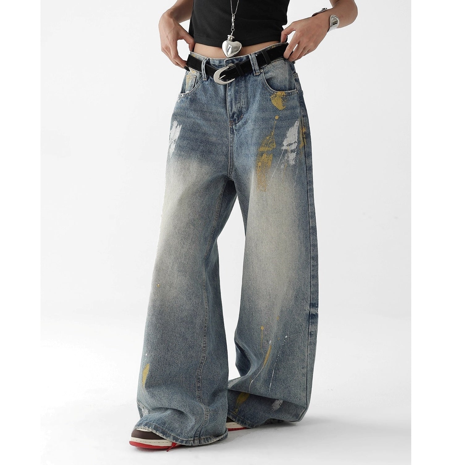 Vintage Painted Graffiti Washed Loose Jeans AC7120