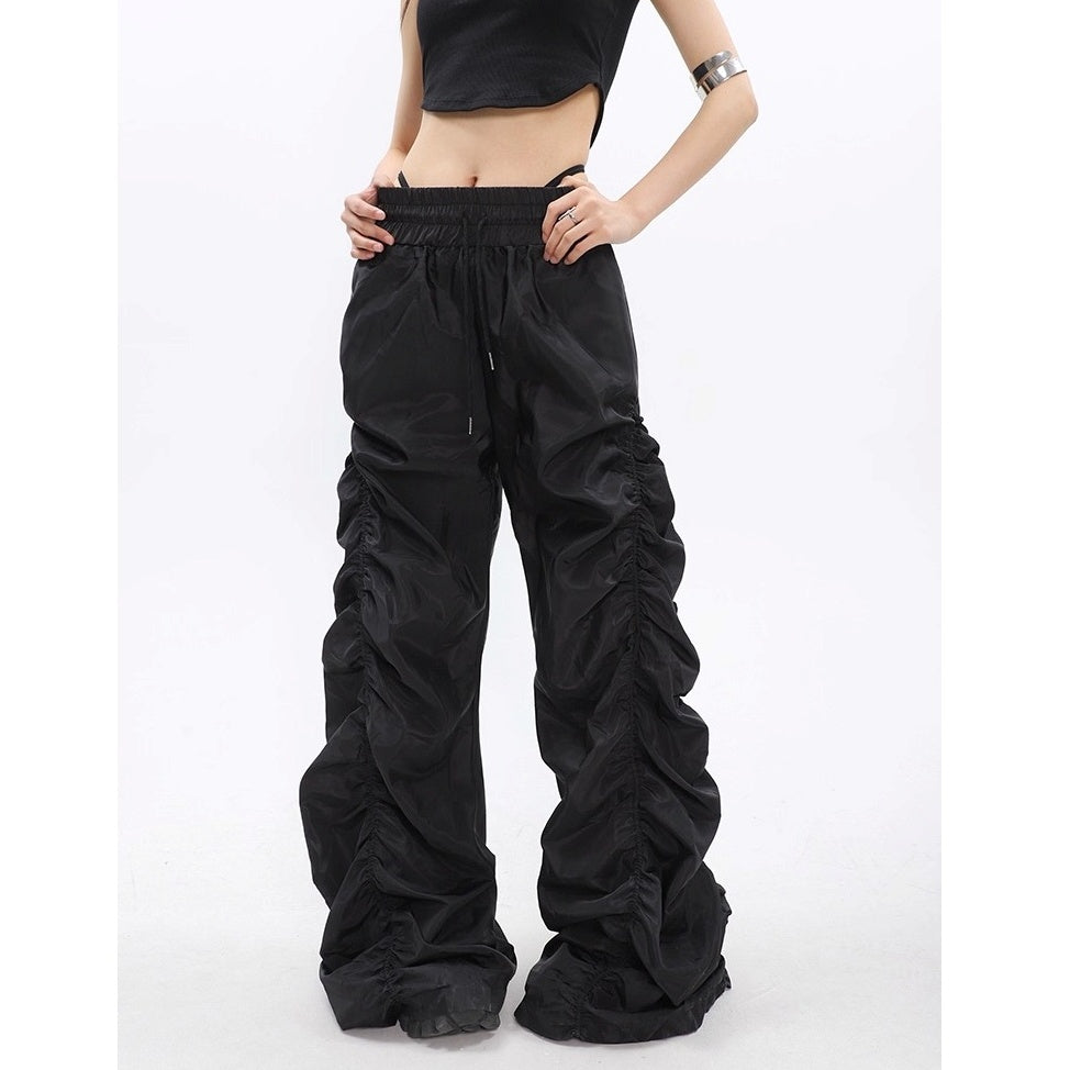 Side Gather High-waisted Loose Long Pants MW10256