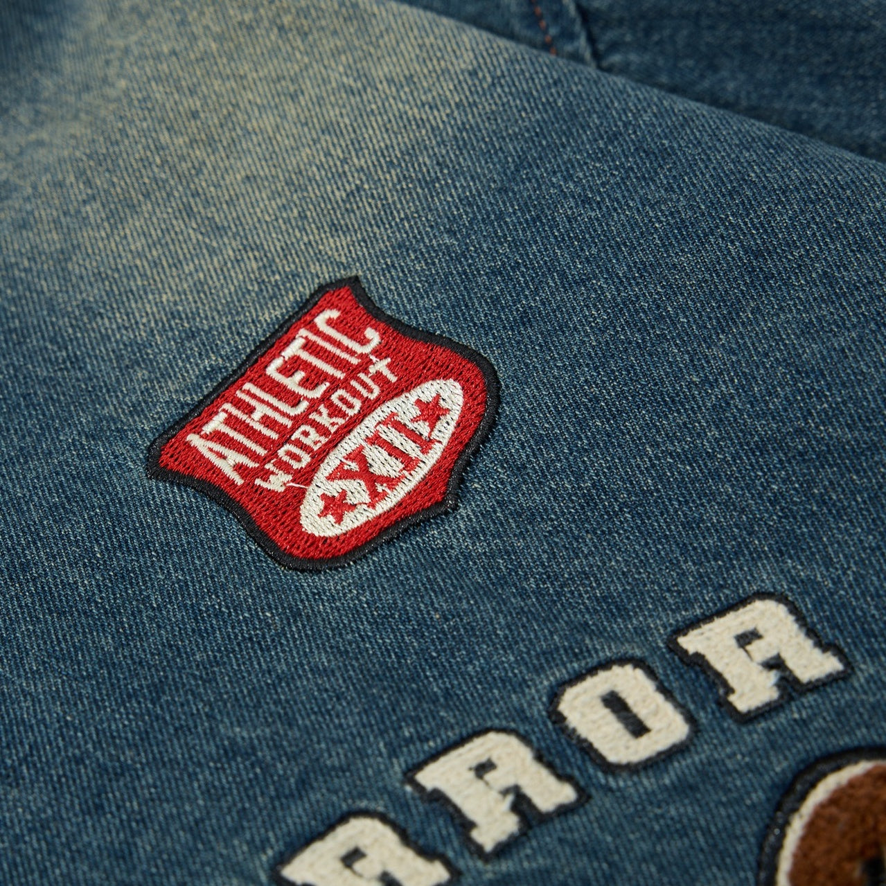 Retro Washed Embroidered Denim Baseball Jacket MW10303