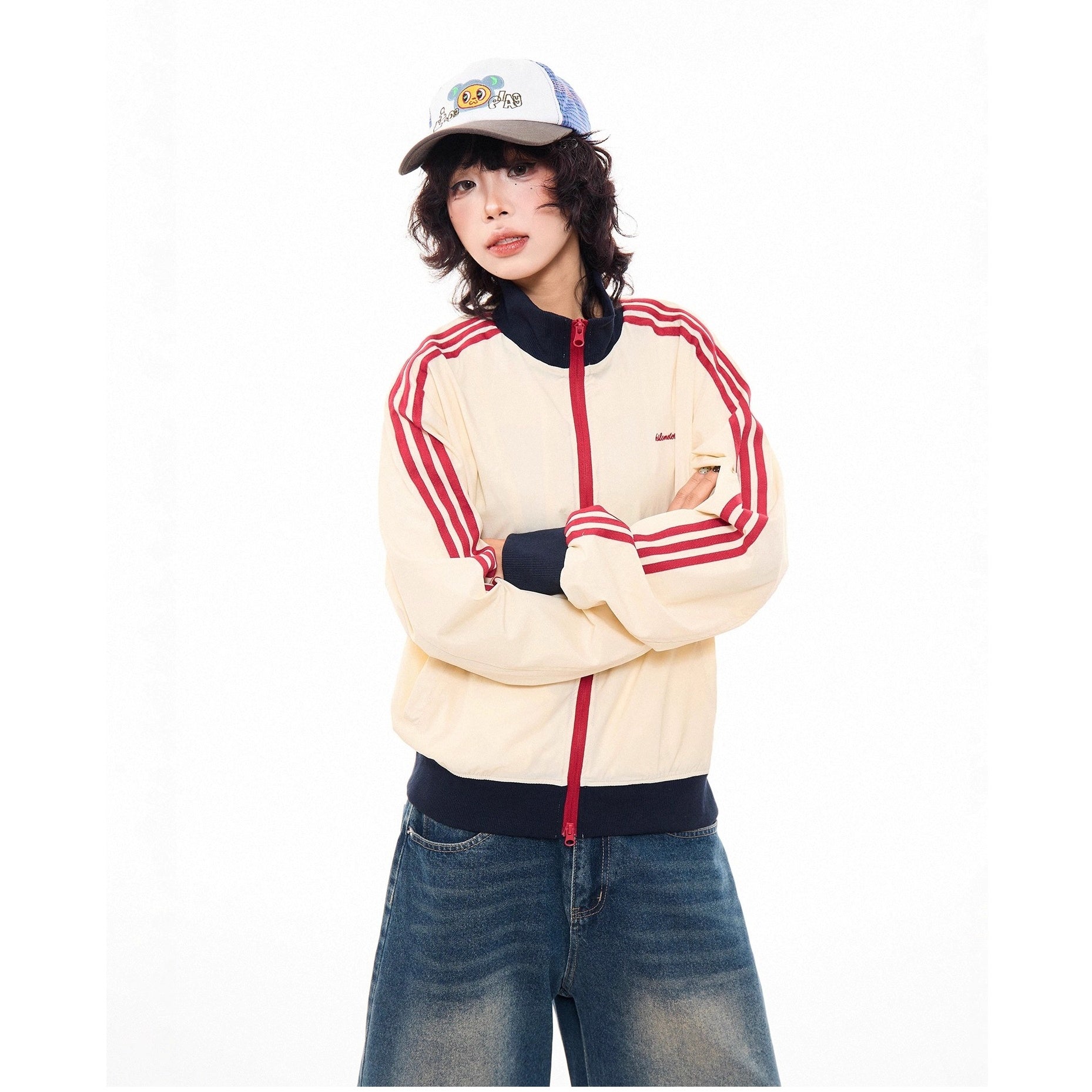 Three-bar Contrast Track Jacket MW10278
