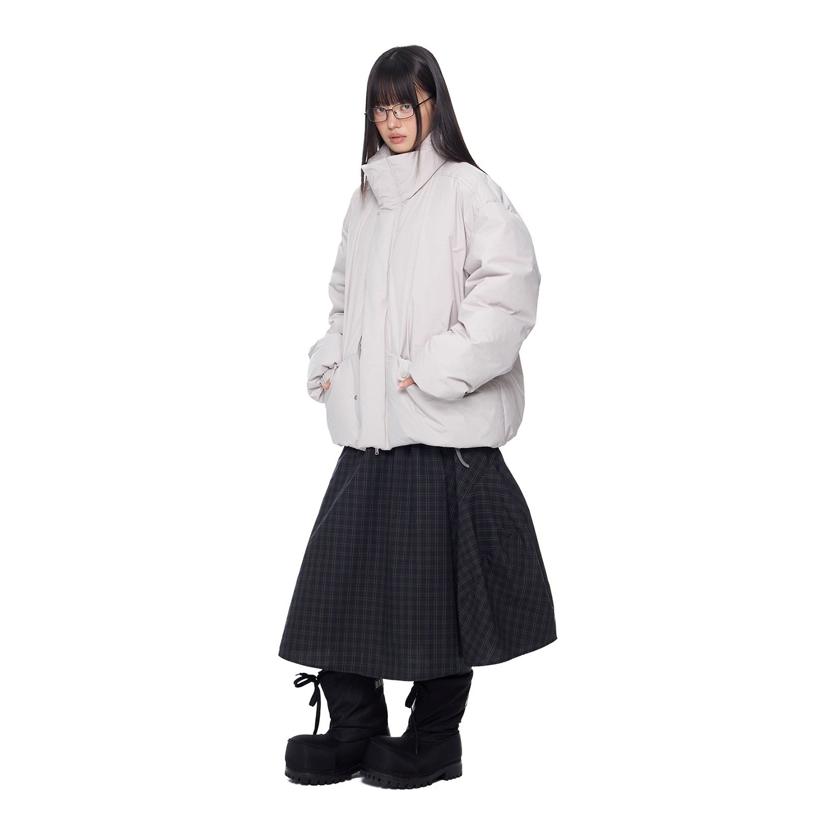 Design Pocket Stand Collar Down Jacket EZ296