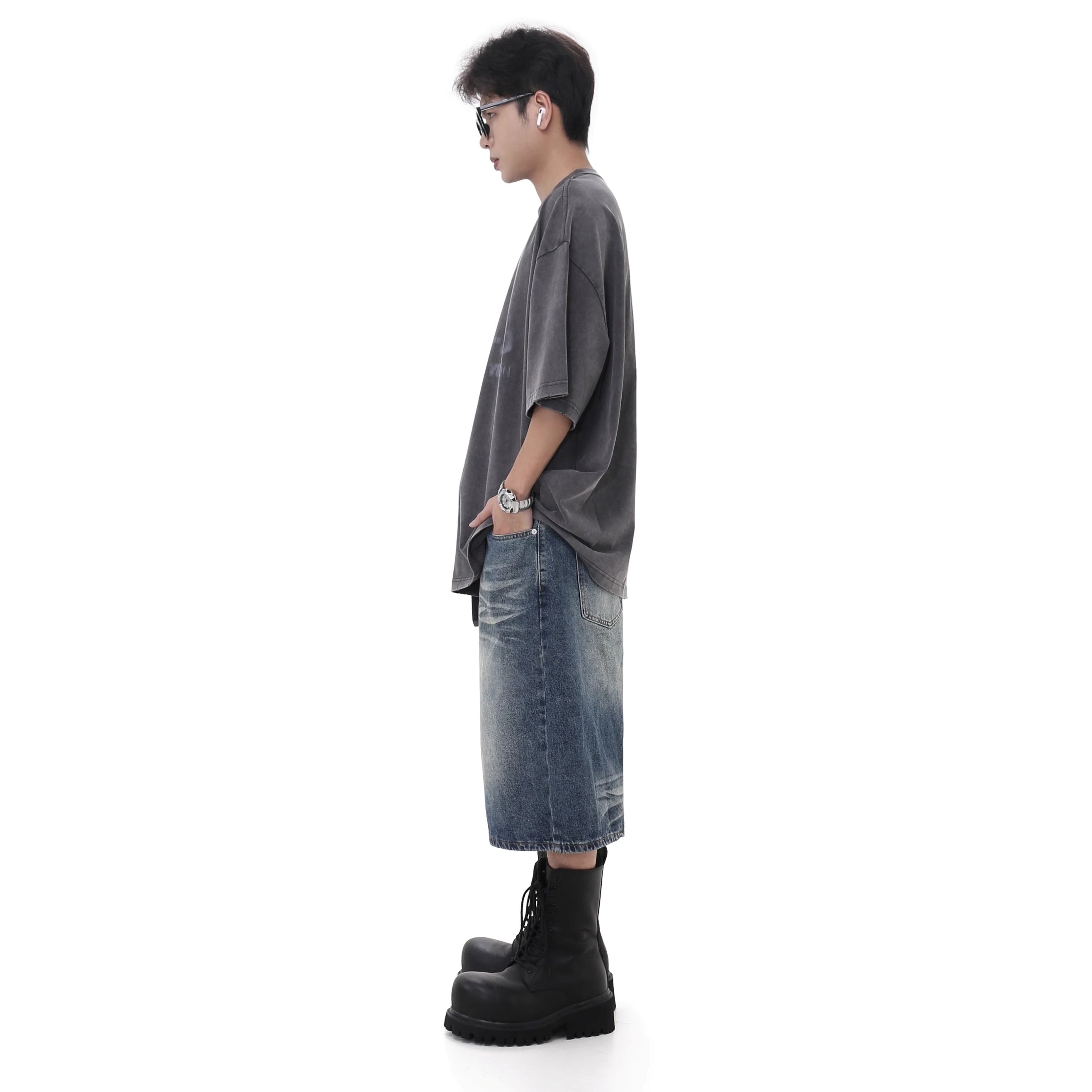 Classic Washed Cropped Denim Pants GB7029