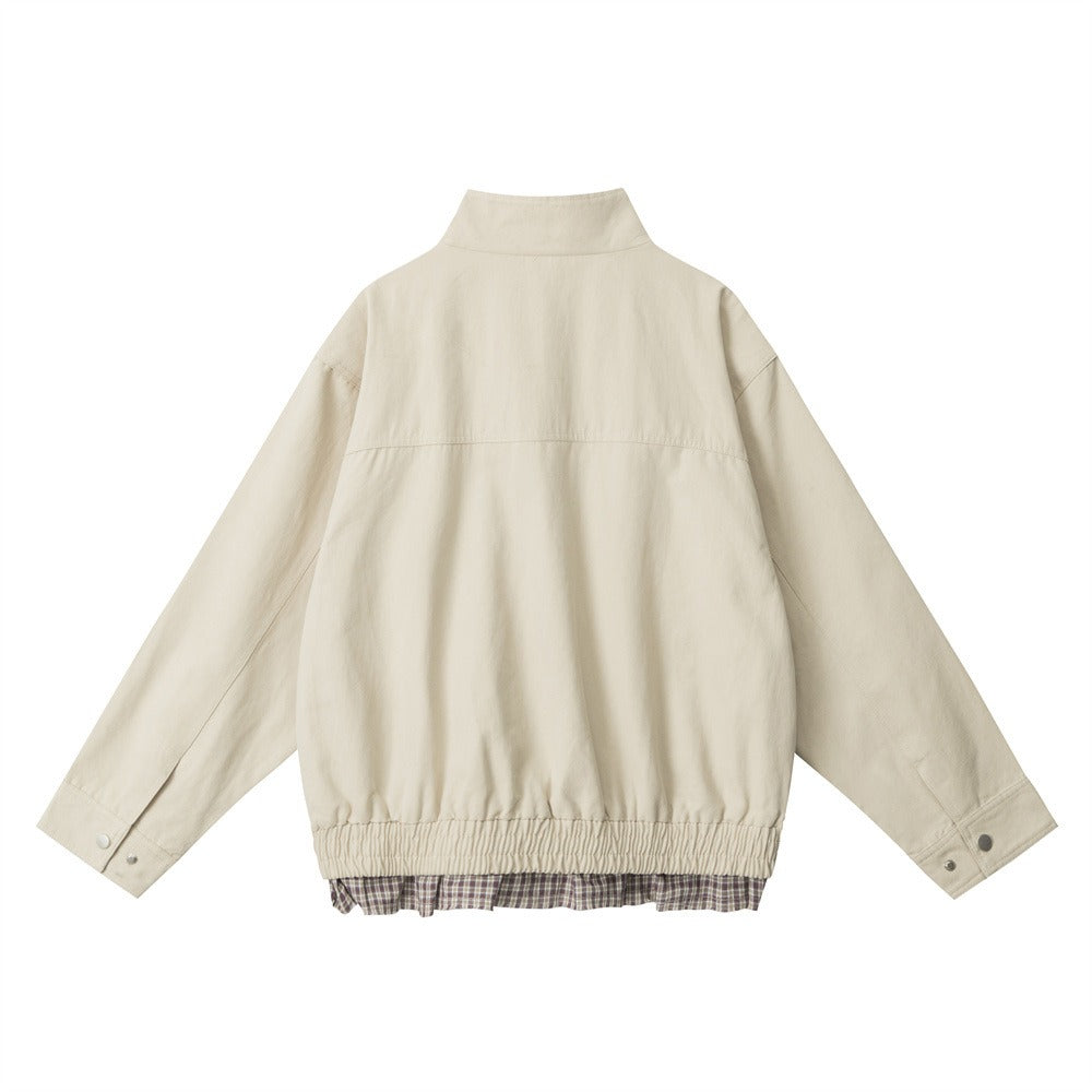 Fake Layered Stand Collar Casual Jacket NR7002