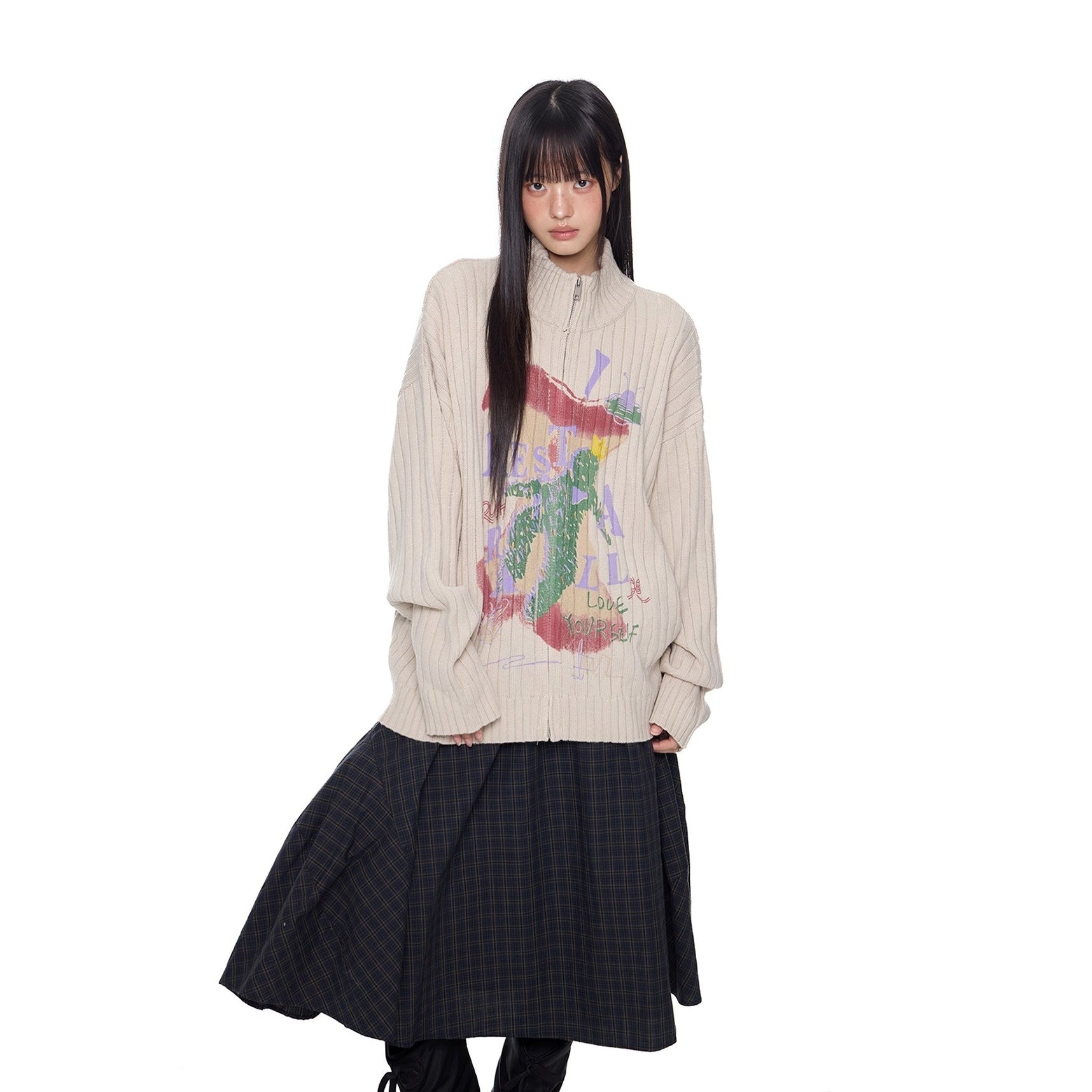 Monogram Print Lib Knit Cardigan EZ264