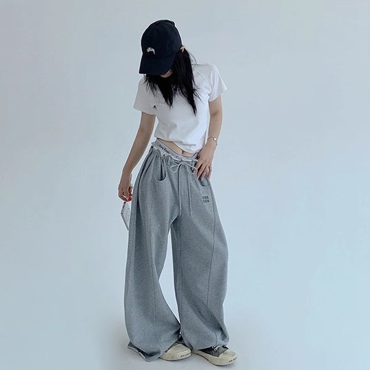 Raw Edge Wide-leg Sweat Pants OS2052