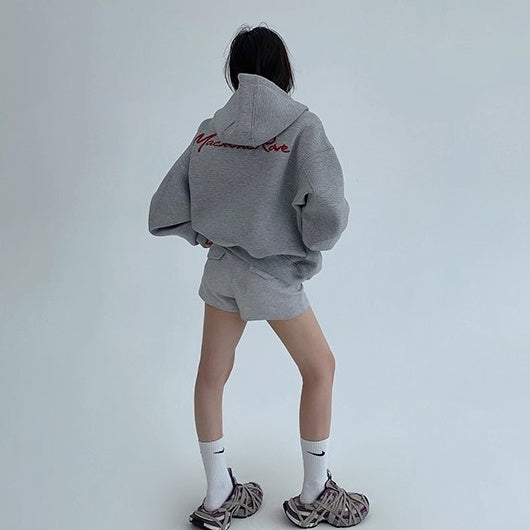 Embroidery Loose Vintage Short Hooded Jacket OS2027