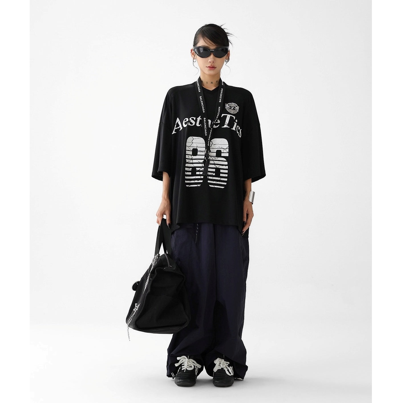 Letter Print Oversize Sports T-Shirt AC7118