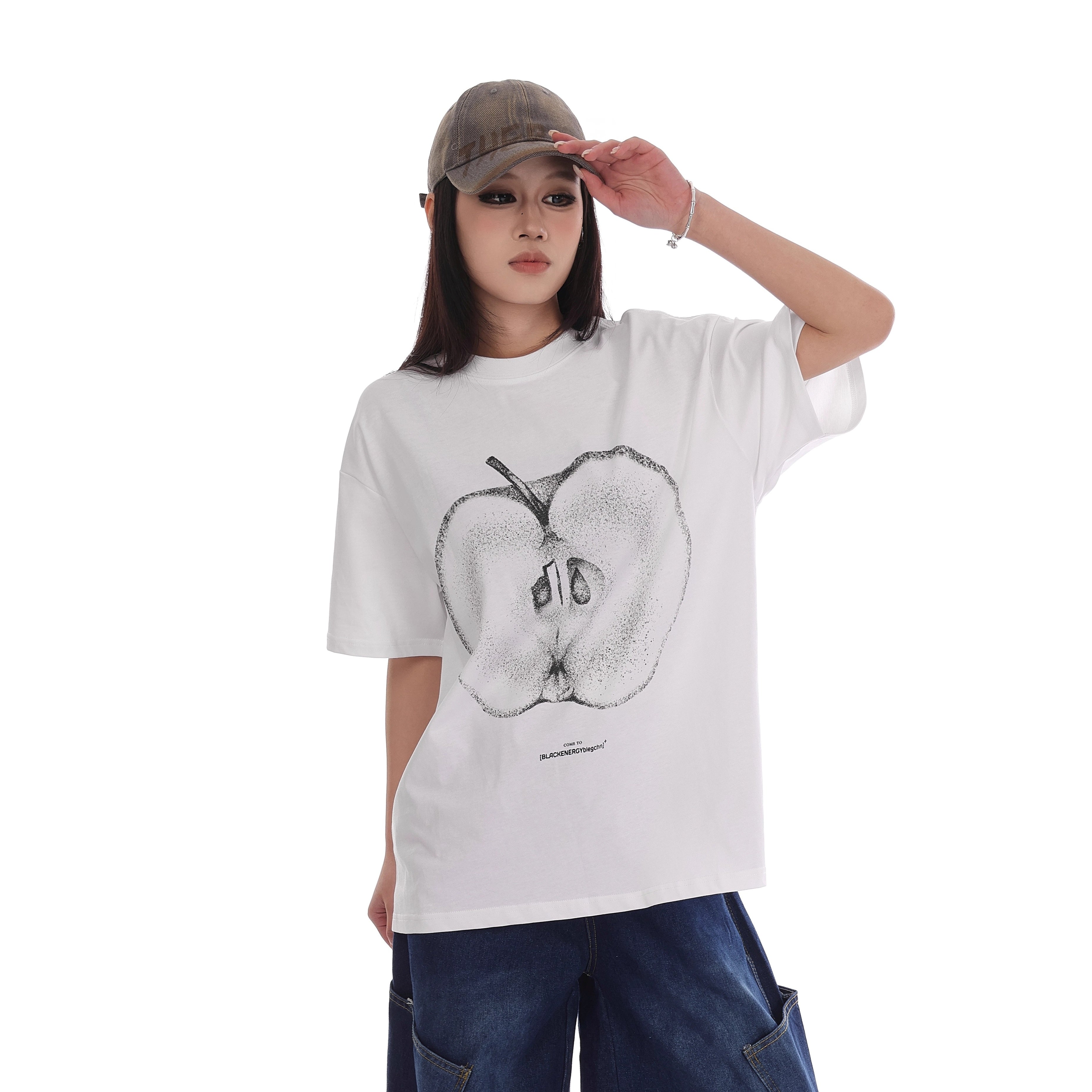 Cut Apple Print T-shirt VI2002