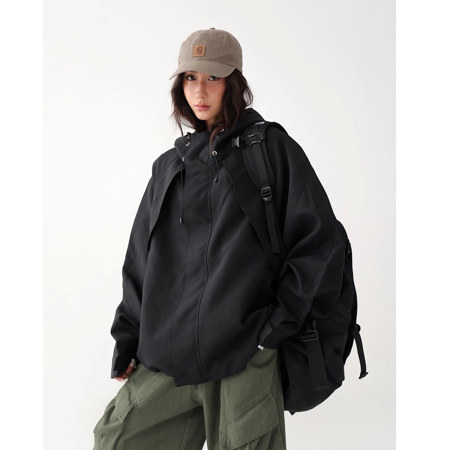 Oversize Short Hooded Jacket AC7164