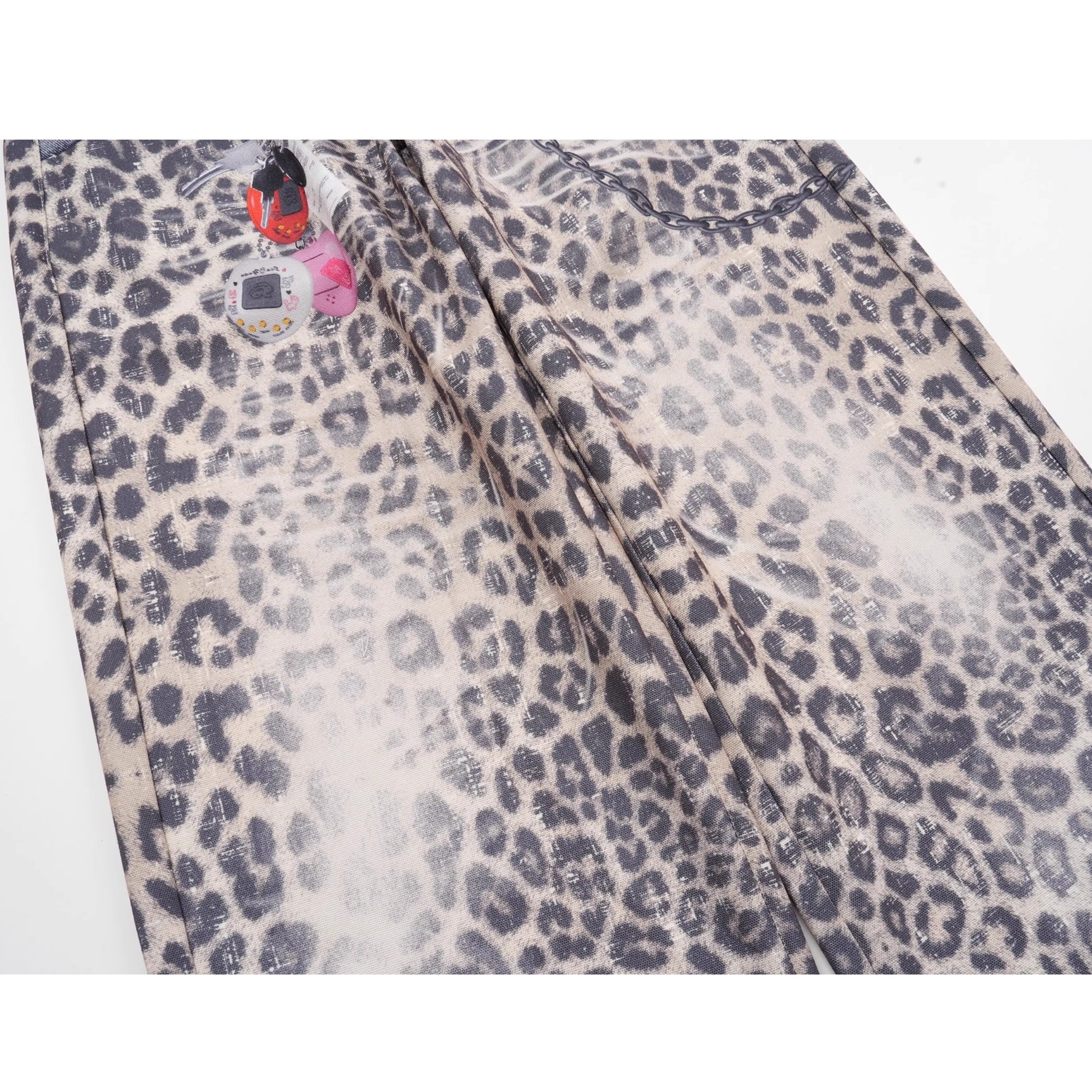 Double Waist Leopard Print Jeans VI2013