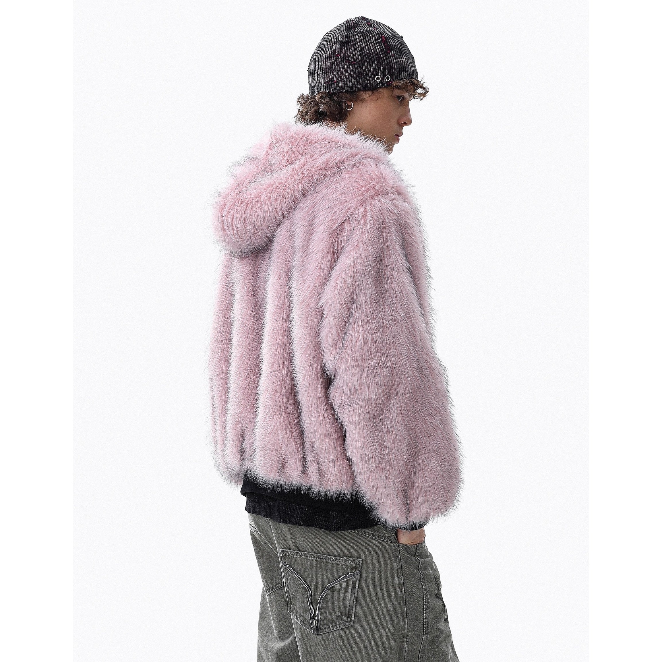 Fur Collar Reversible Hooded Jacket MR8030