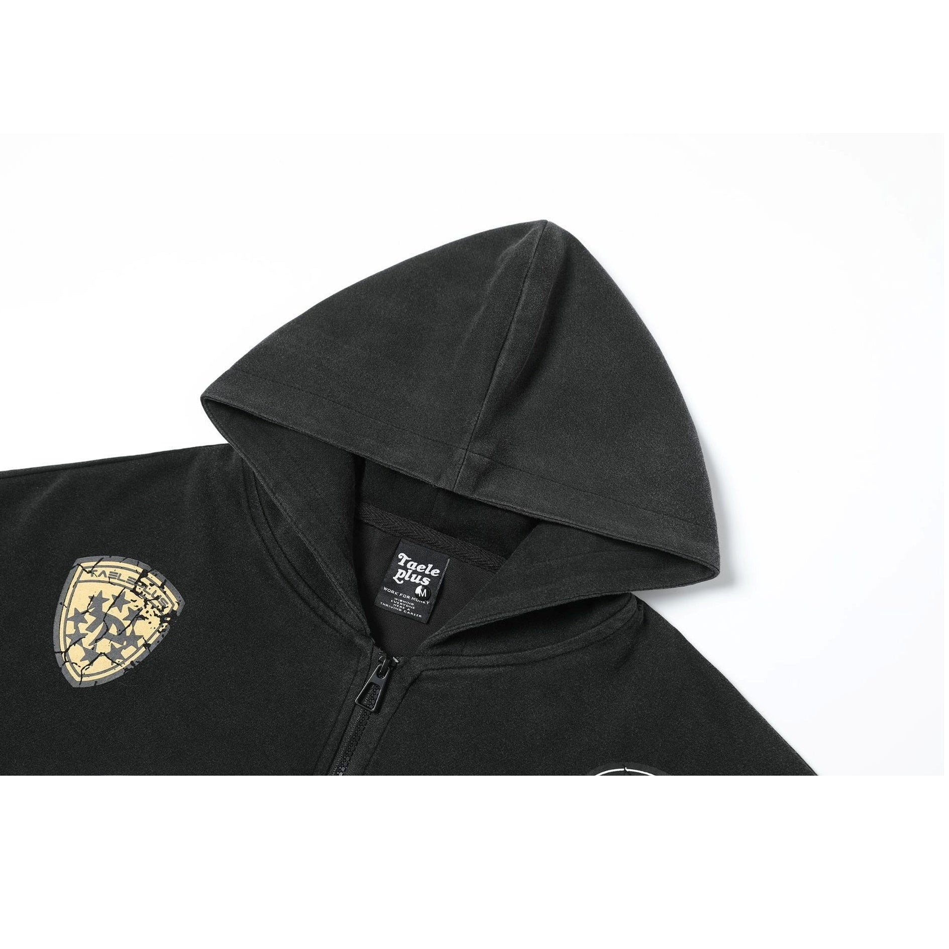 Letter Print Washed Hoodie Jacket MW10276