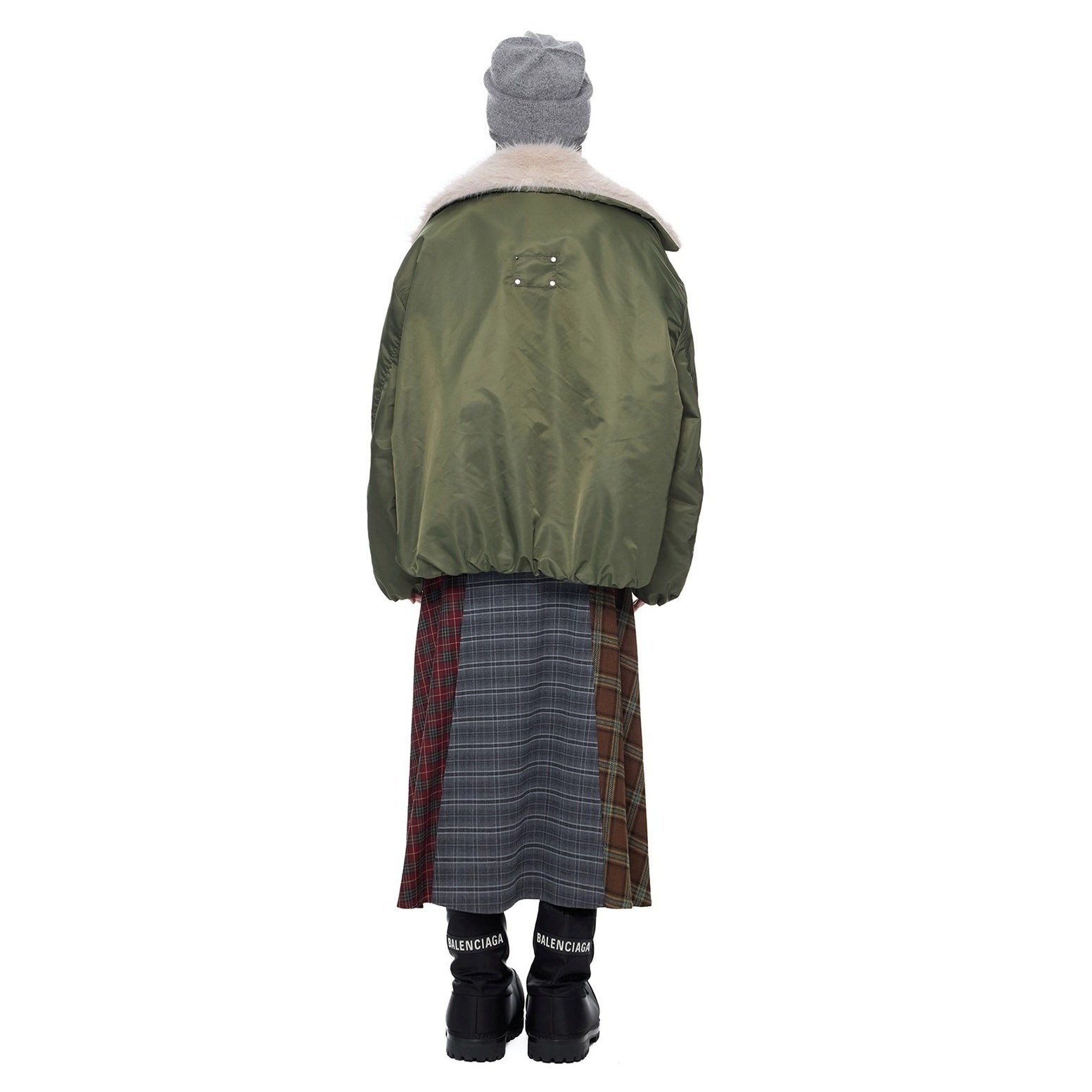 Fluffy Contrast Big Lapel Jacket EZ281