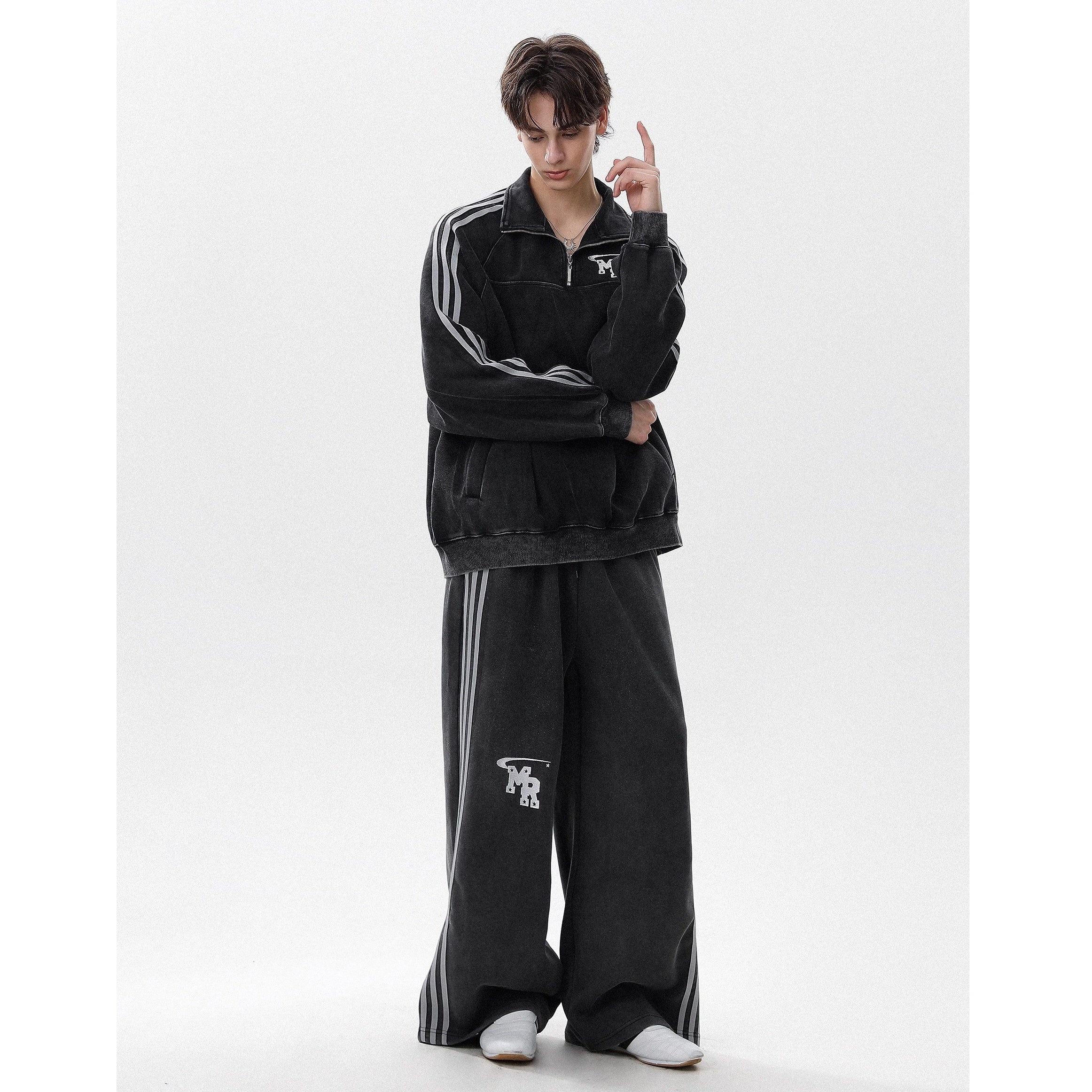【上下別売り】Stand Collar Sweat Pullover ＆ Wide Pants Set-up MR8027