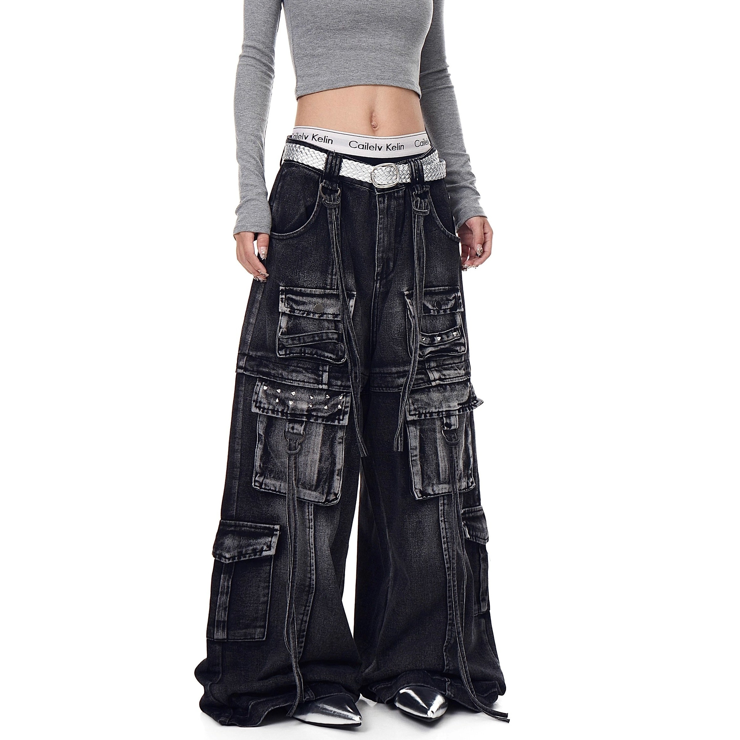 Washed Heavy Industry Cargo Jeans BK7009