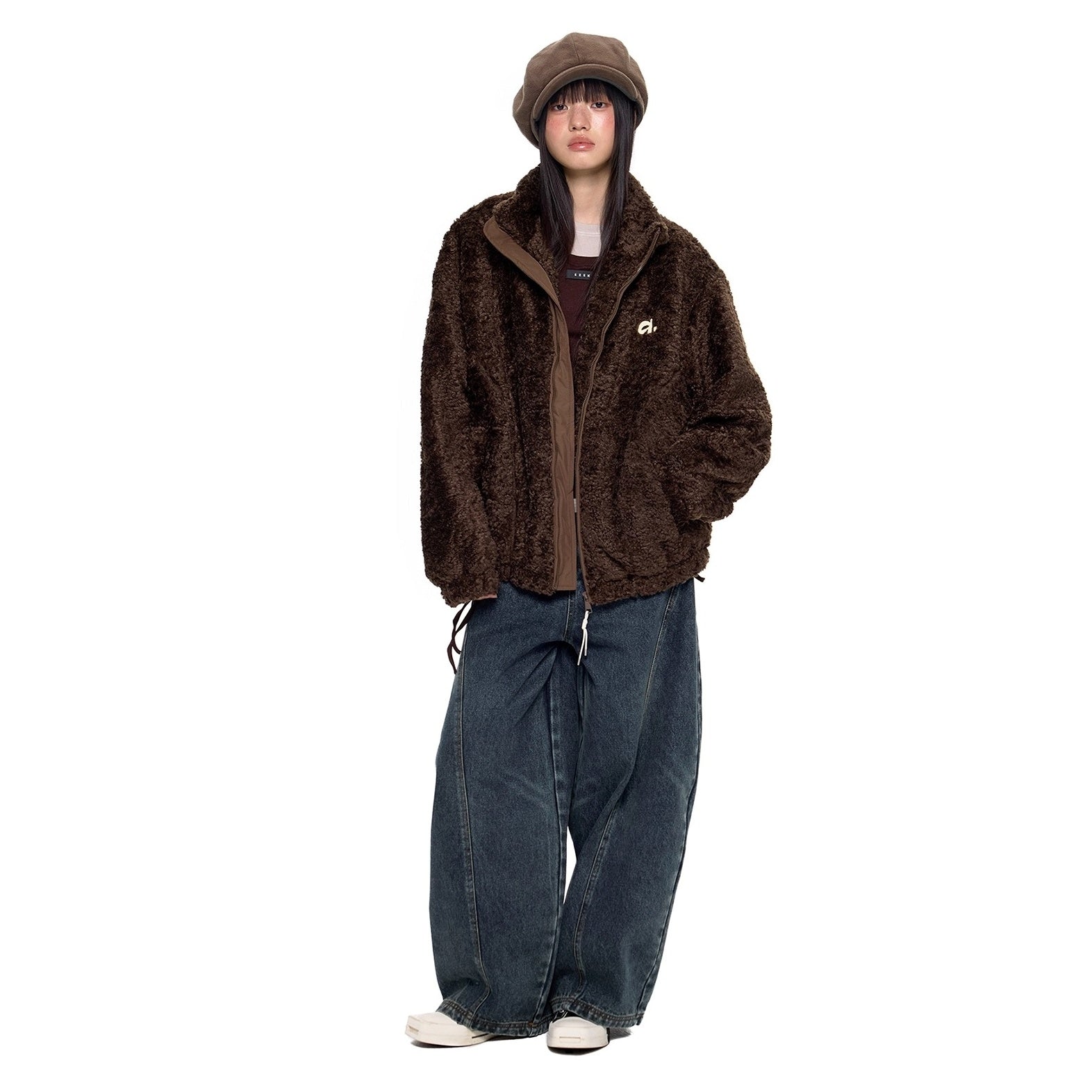 Polar Fleece Embroidered Stand Collar Jacket EZ278