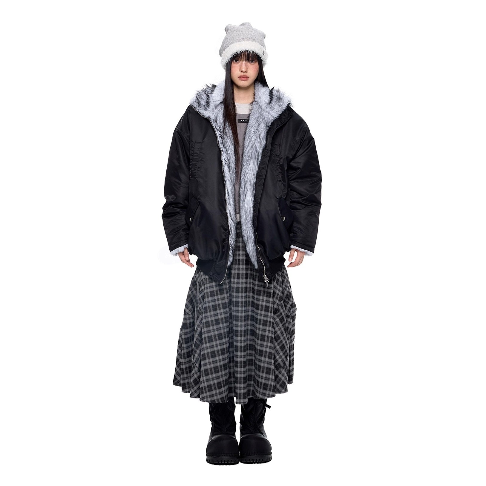 Fluffy Liner Casual Zip Jacket EZ287