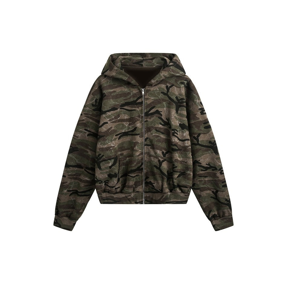 Wash Camouflage Hooded Sweat Jacket MW10309