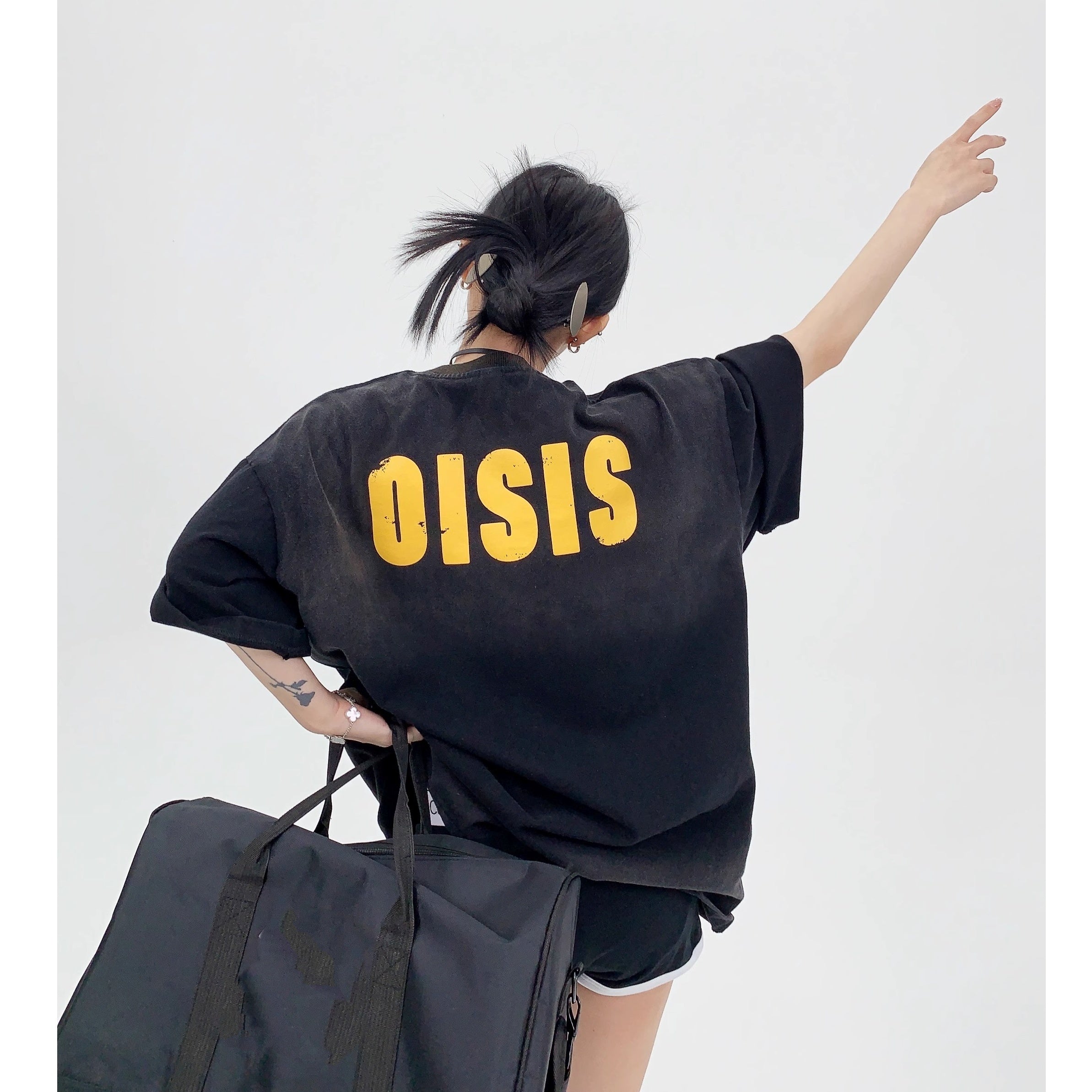 Distressed Print Oversize T-shirt OS2005