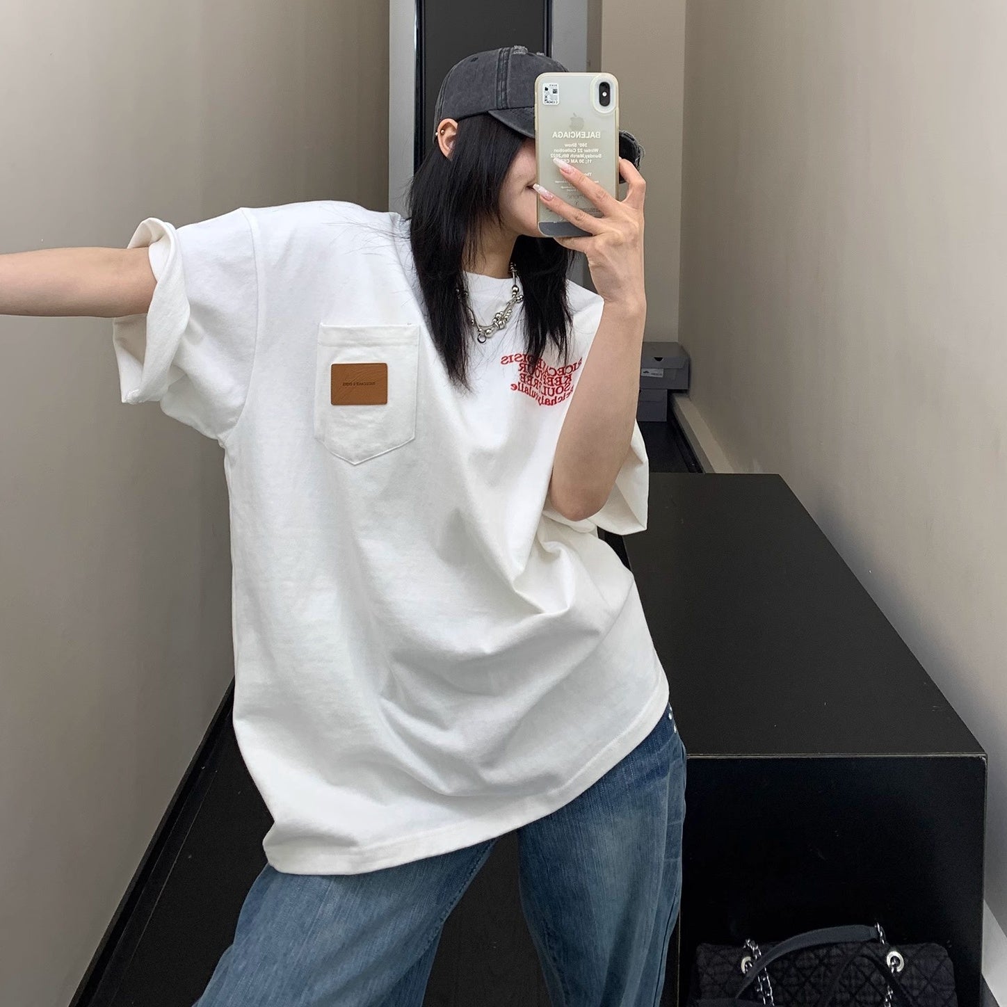 Embroidery & Print Pocket T-shirt OS2009