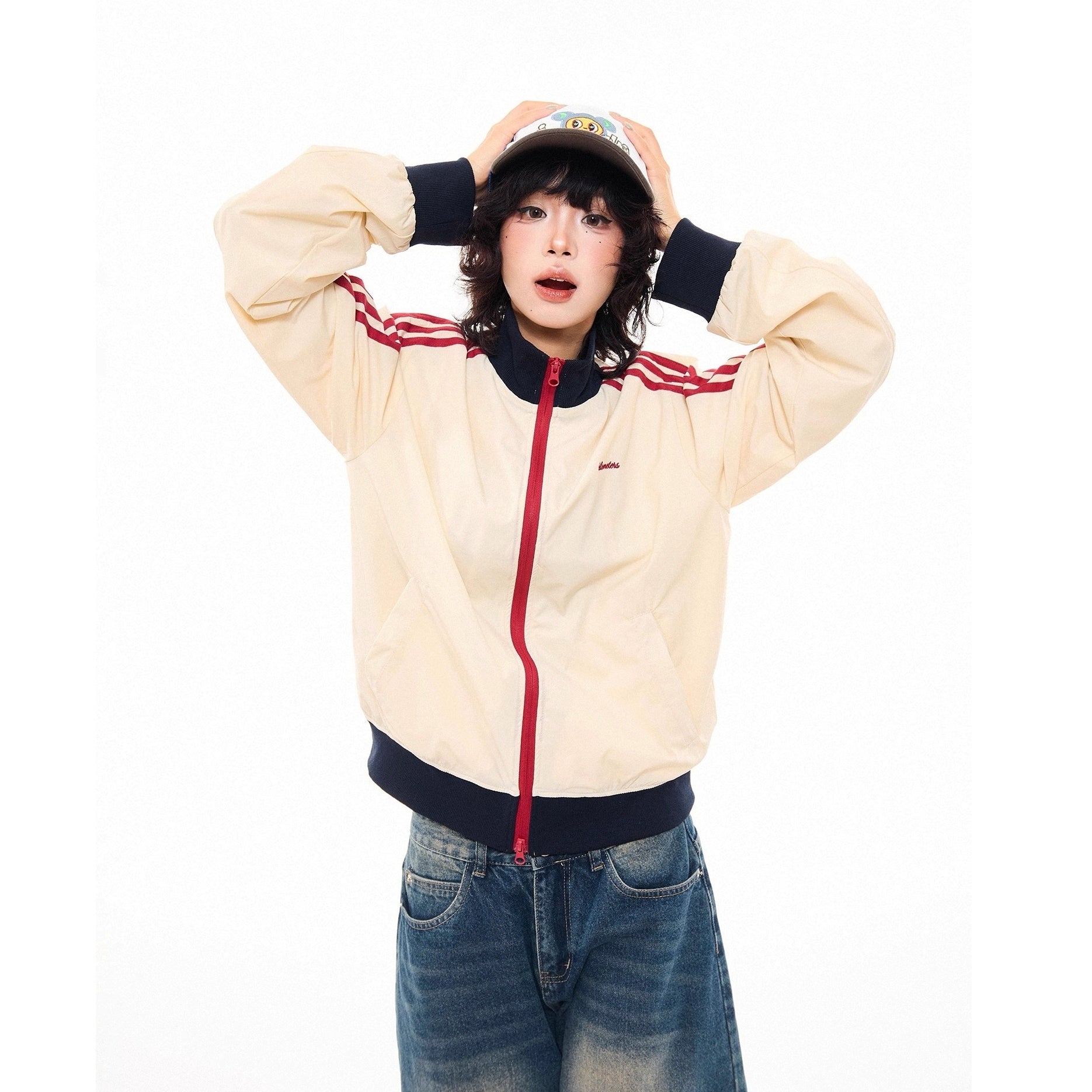Three-bar Contrast Track Jacket MW10278
