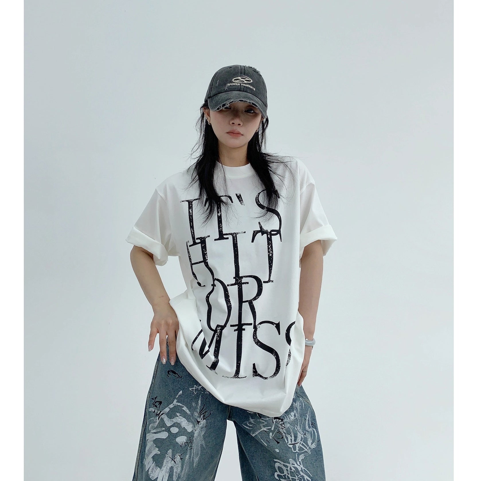 Washed Old Letter T-Shirt OS2002